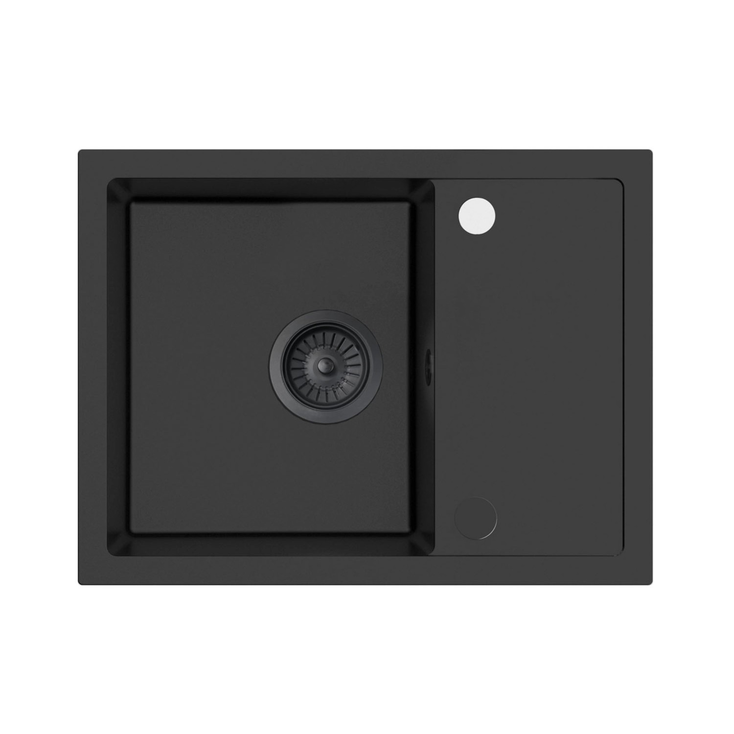 Miló Zlewozmywak KARO 1-kom. z ociekaczem czarny - 58 x 44 cm