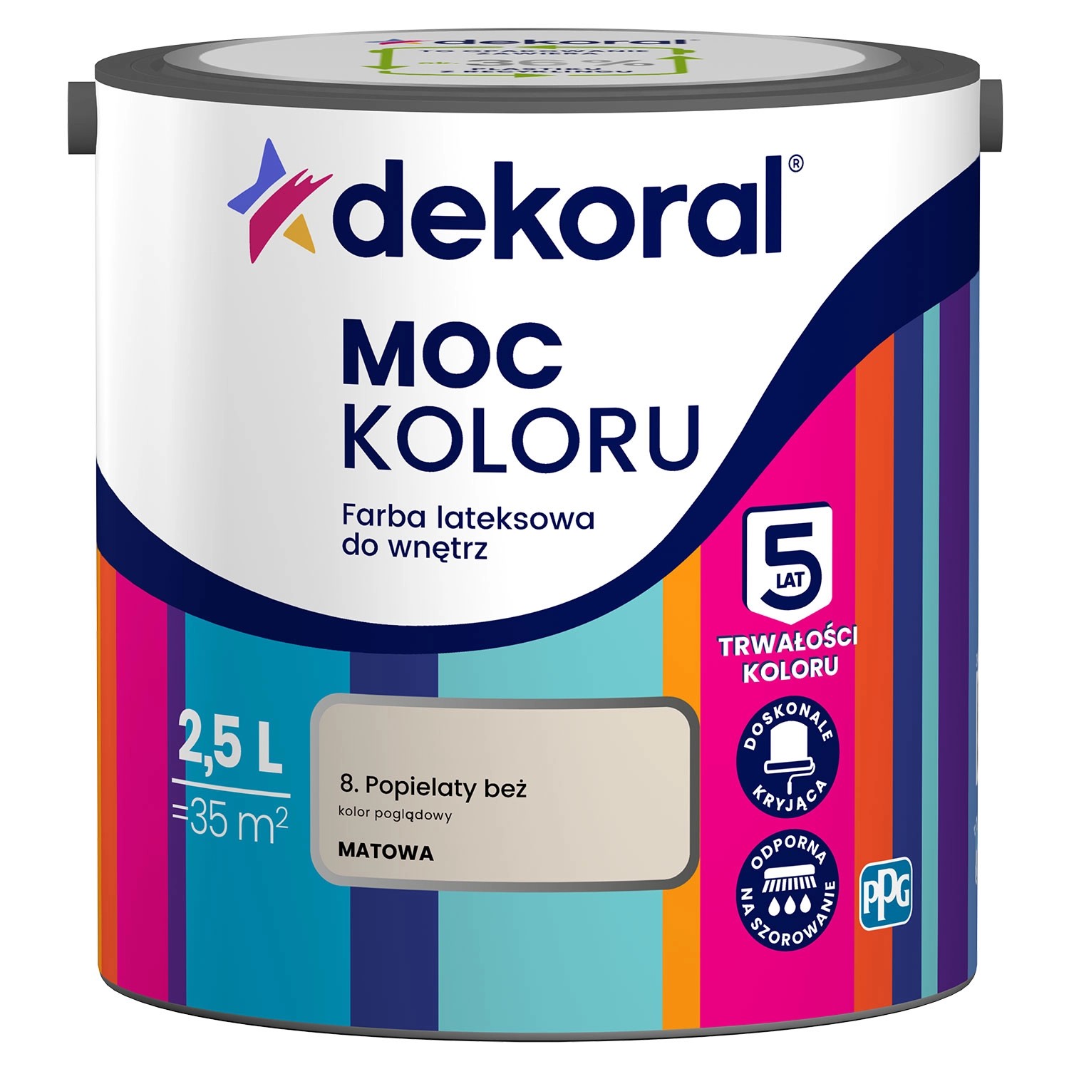 Farba Dekoral Moc Koloru popielaty beż 2,5 l