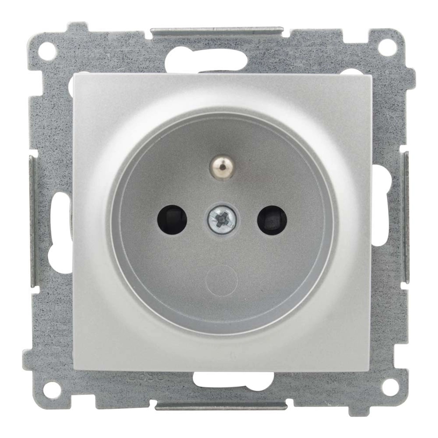 Simon Gniazdo Simon 54 2P+Z z przesłoną styków srebrne