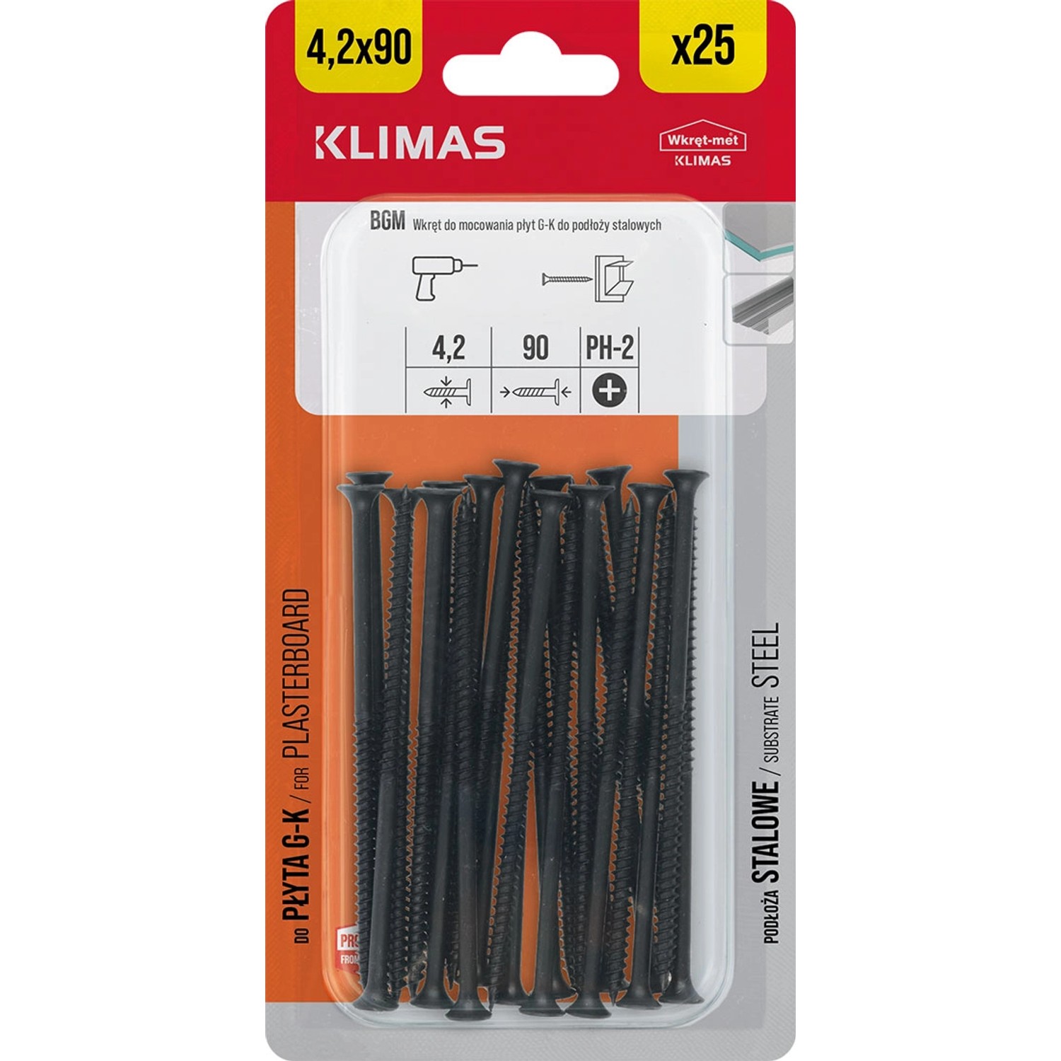 Wkręt-met Wkręt fosfatowany do metalu 4,2 mm x 90 mm