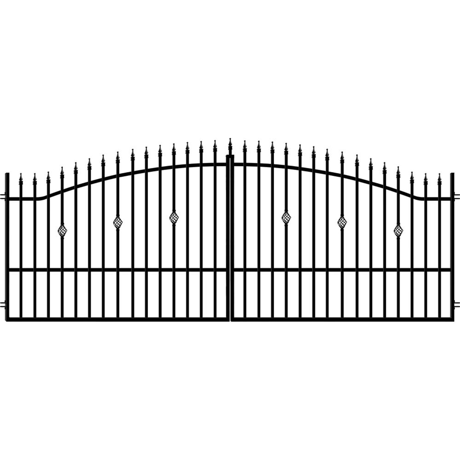 Polargos Brama Flora 3 dwuskrzydłowa czarna 400 cm x 160 cm