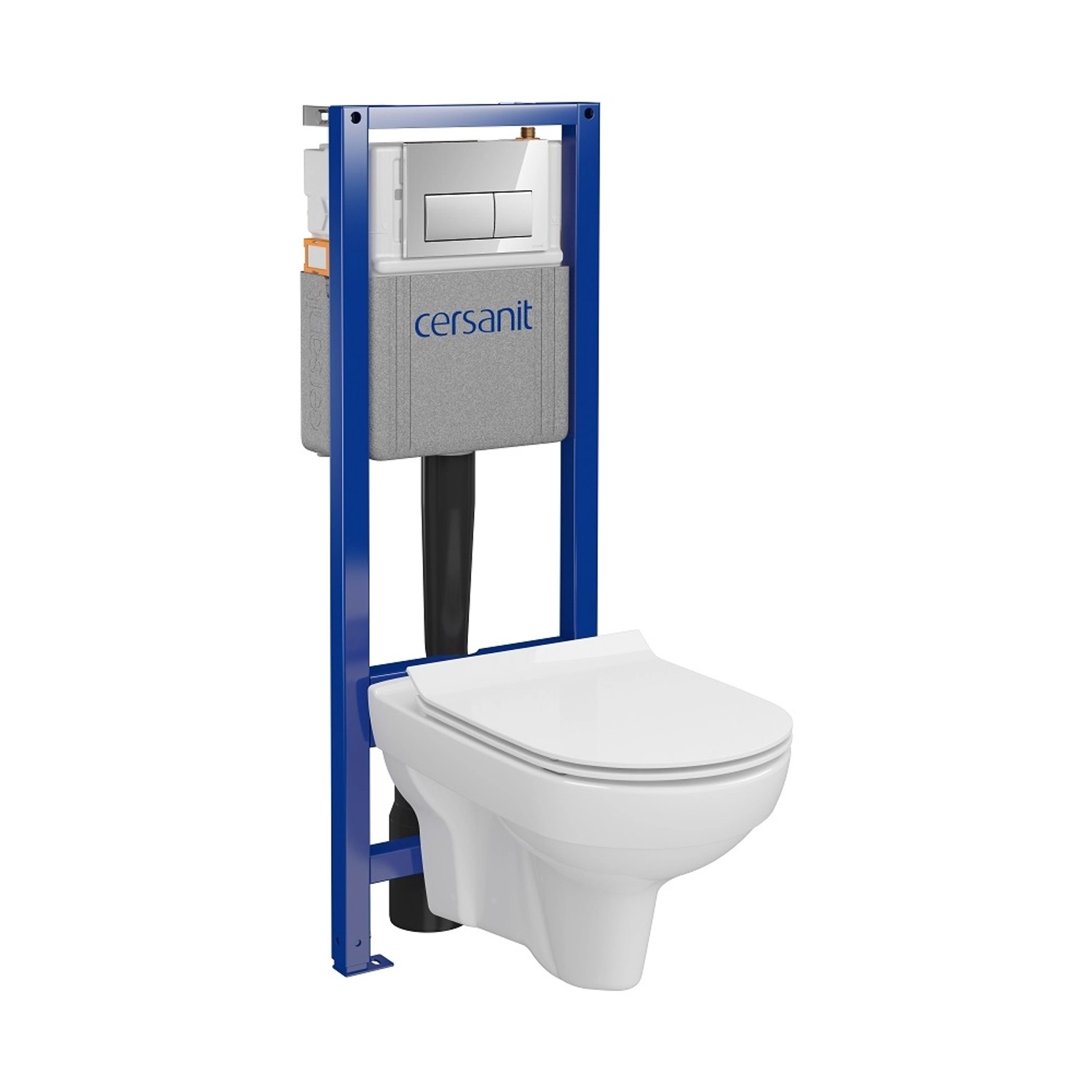 Cersanit Zestaw podtynkowy Avia z deską wolnoopadającą i przyciskiem chrom