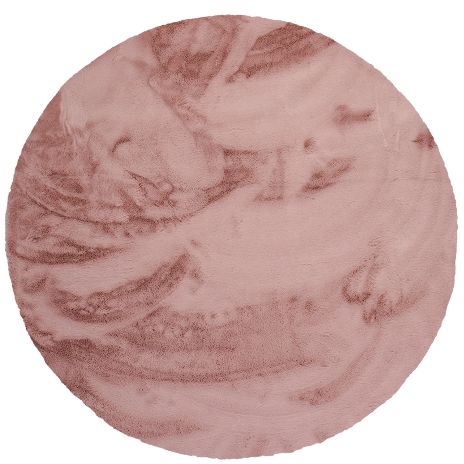 Indavo Dywan RABBIT-FUR koło średnica 100 cm pudrowy róż