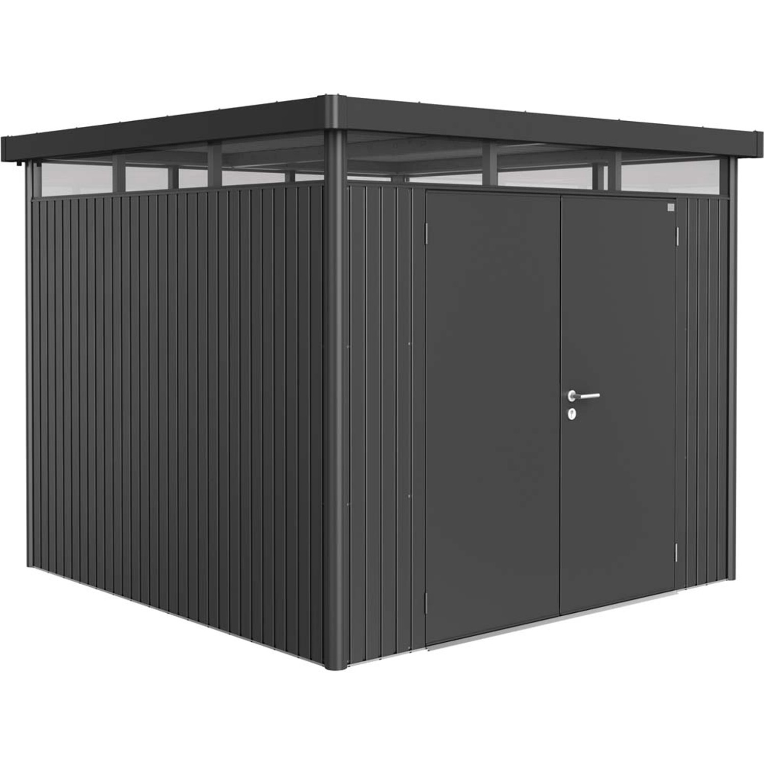 Biohort Domek ogrodowy ciemnoszary drzwi podwójne - 275 x 275 cm