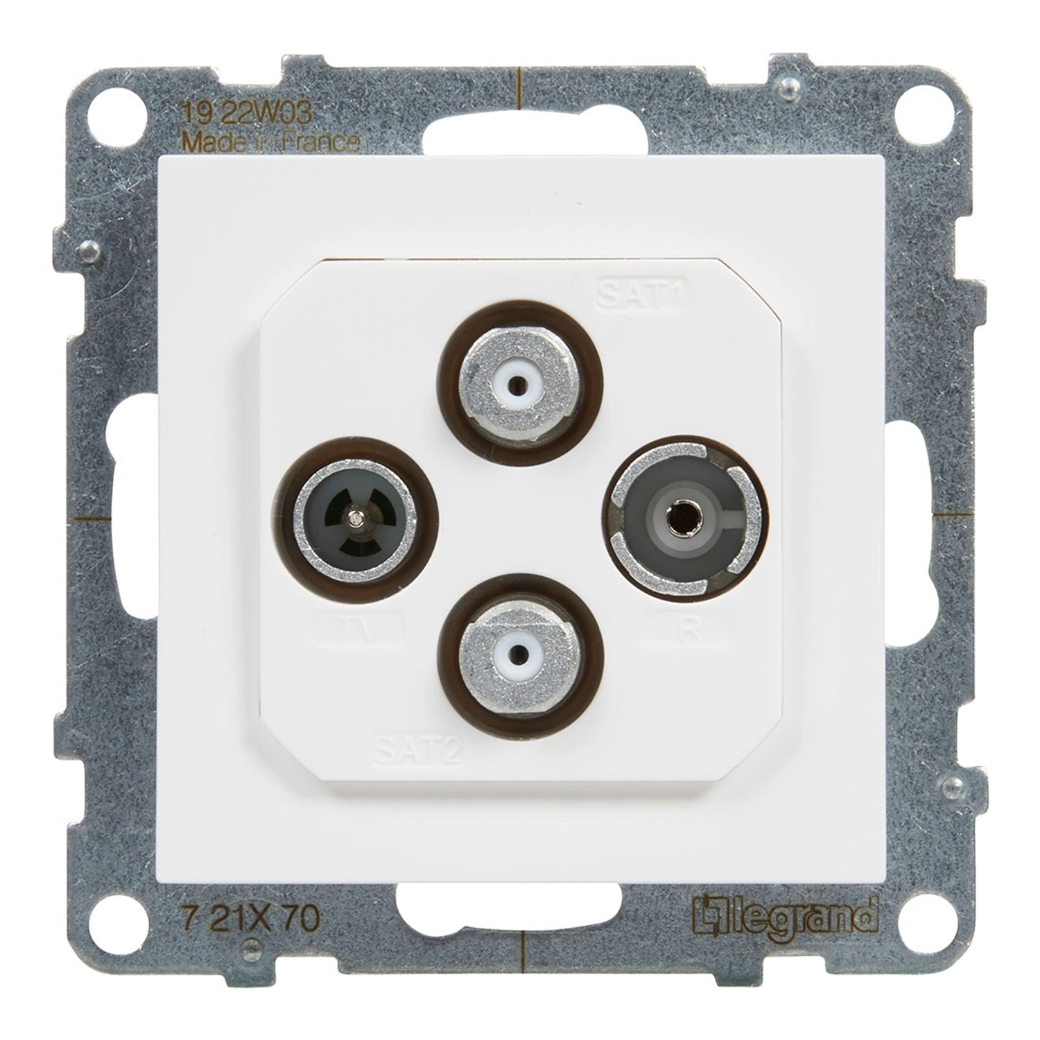 Gniazdo SUNO TV-R-2XSAT białe