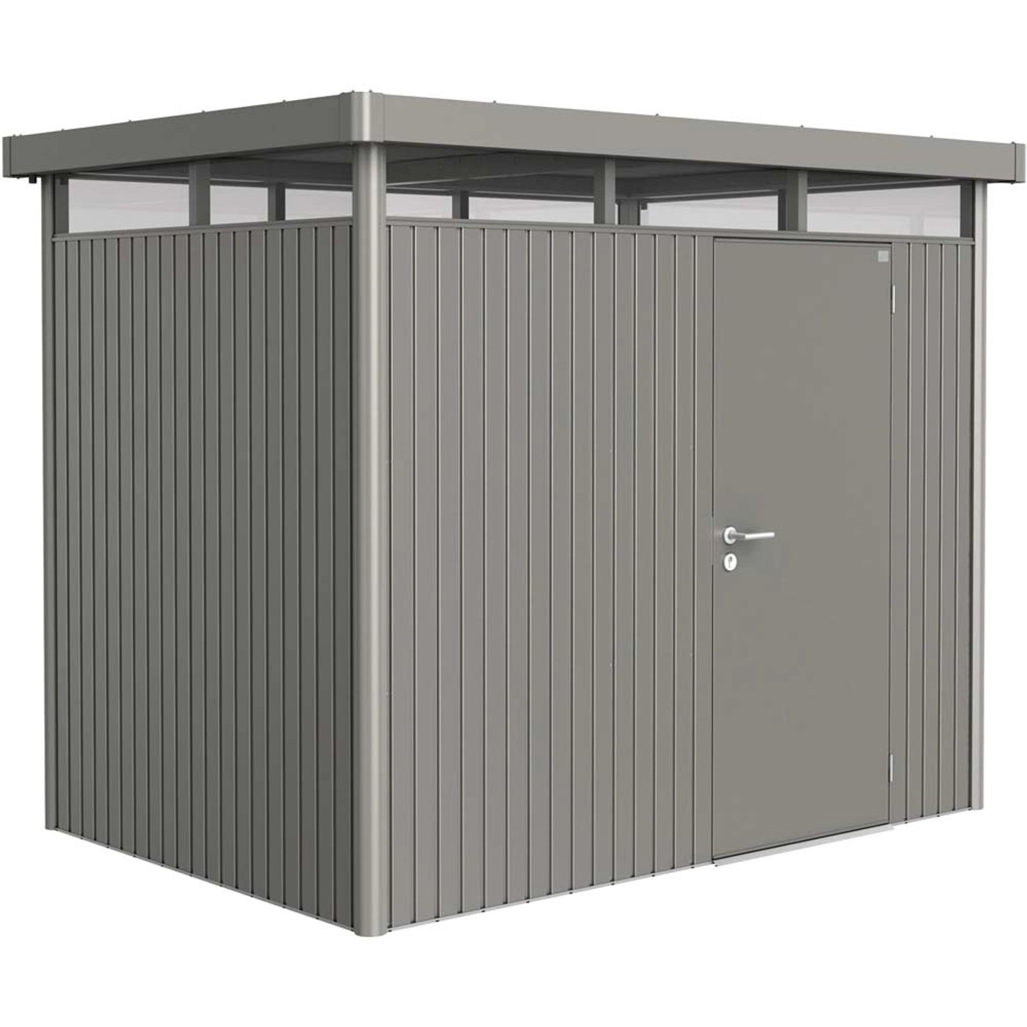 Biohort Domek ogrodowy szary kwarc drzwi pojedyncze - 275 x 195 cm