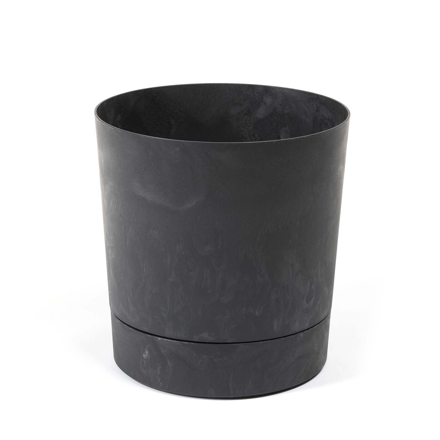 Doniczka Aura czarna efekt betonu recycled - śr. 11 cm