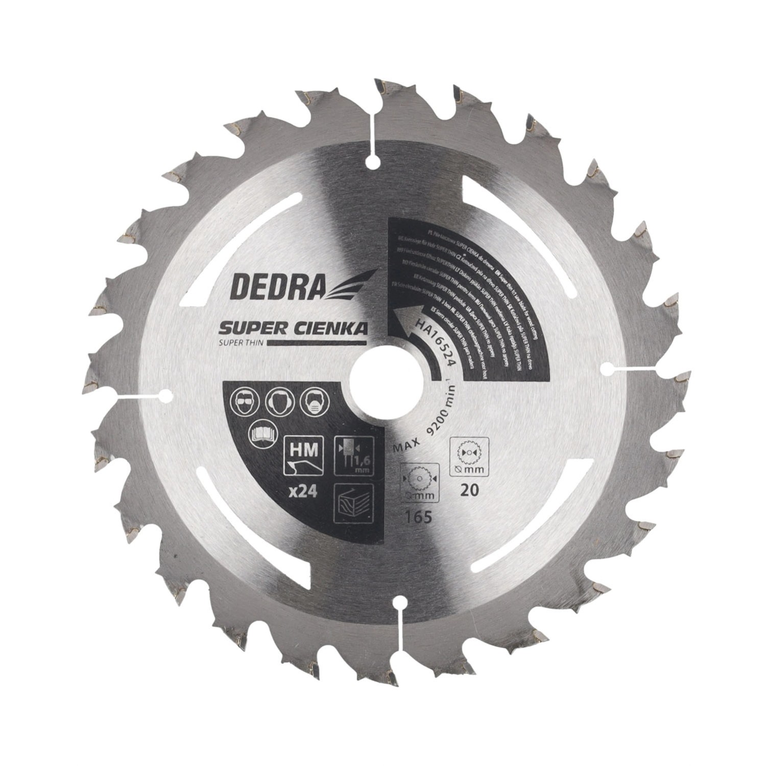 Dedra Tarcza do drewna SuperThin 165 x 20, 24 zęby