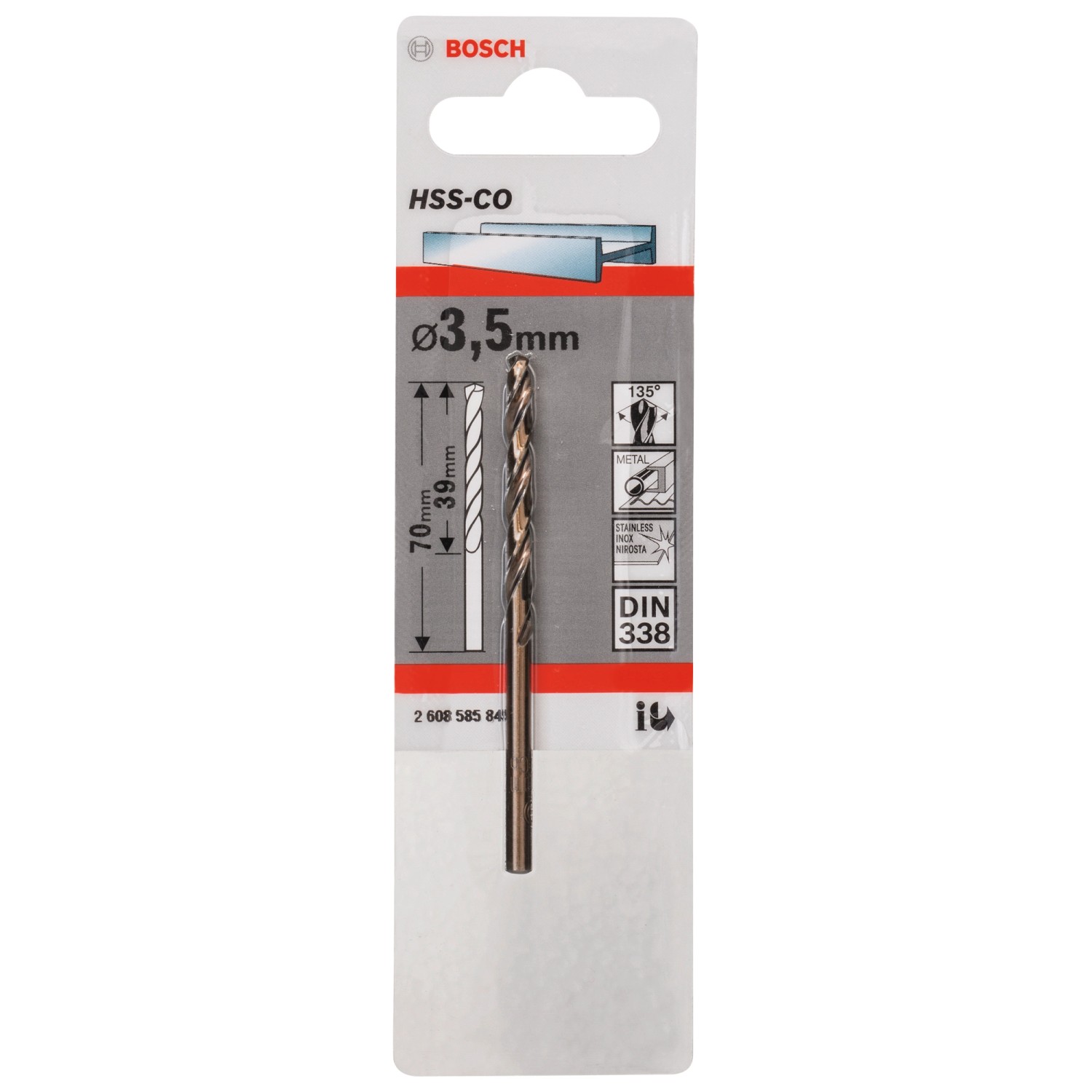 Bosch Professional Wiertło do metalu HSS-Co 3,5x70 mm