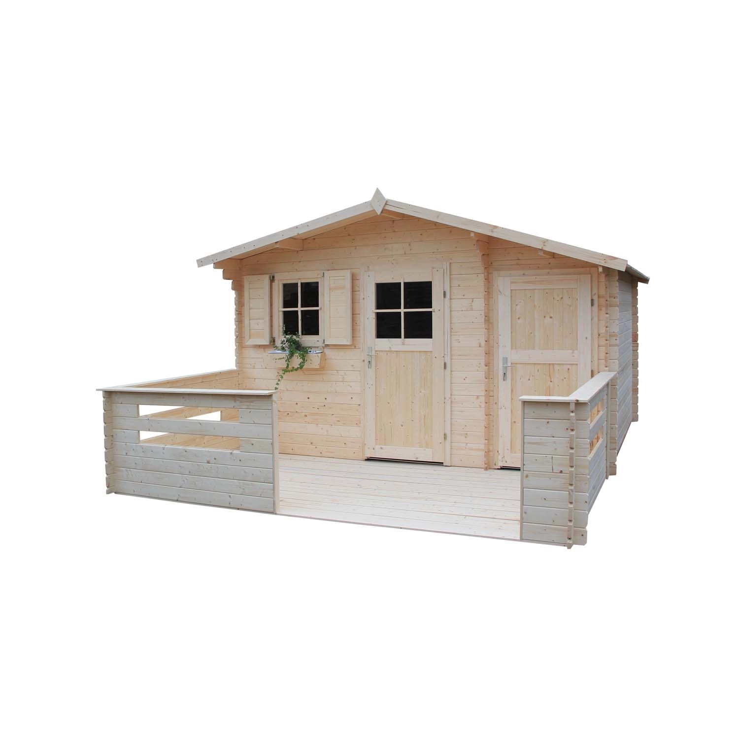 Domek ogrodowy Platan z tarasem - 416 x 566 cm, wys. 262 cm