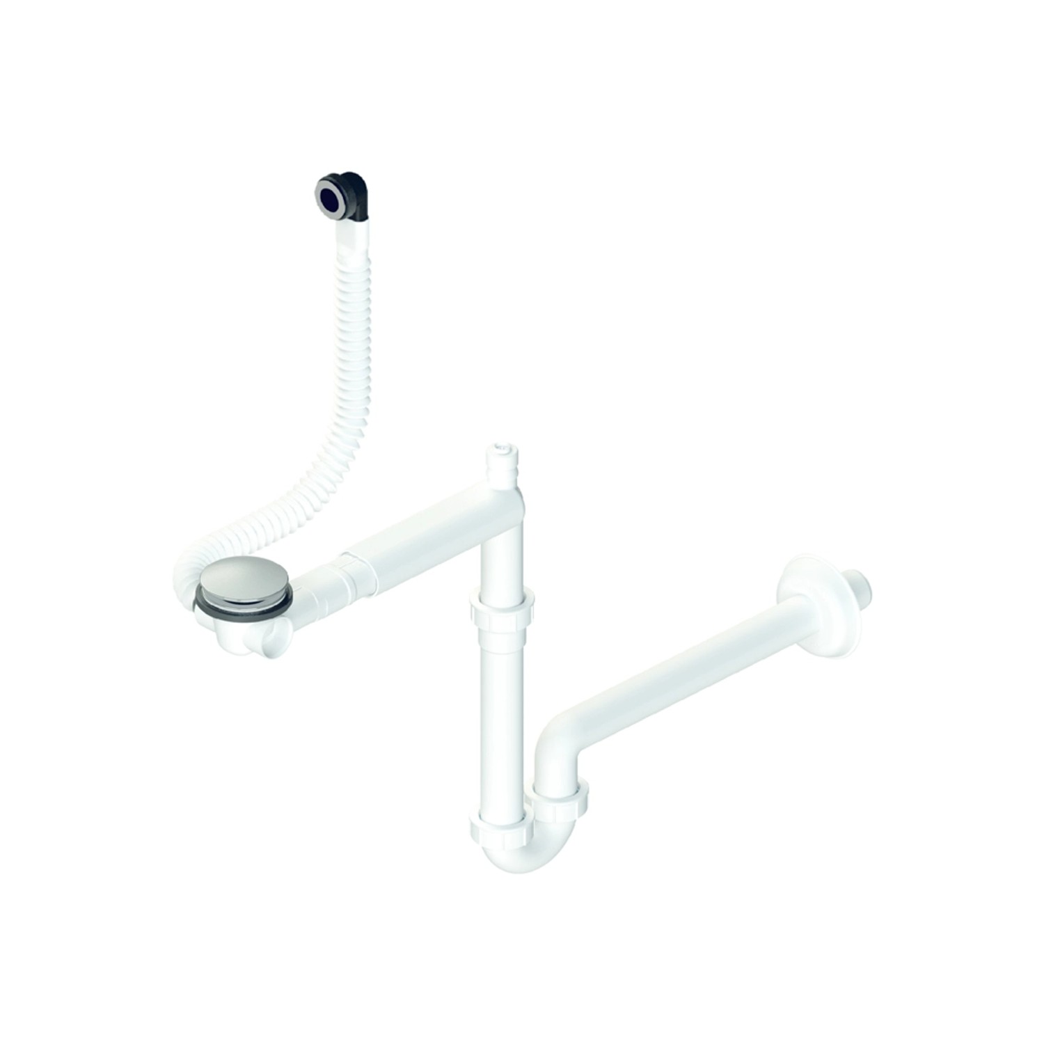 Syfon umywalkowy rurowy teleskopowy korek klik-klak 32 mm z przelewem