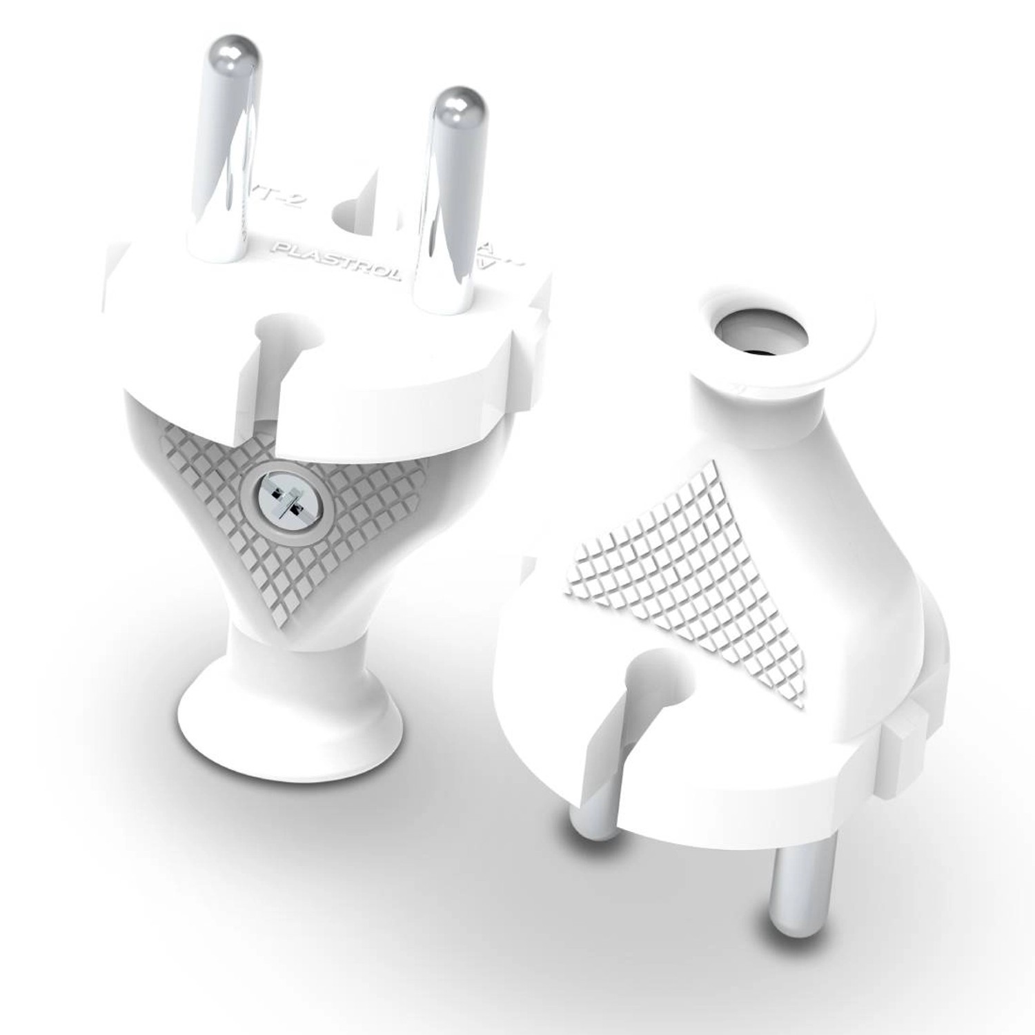 Plastrol Wtyczka prosta 2P WT-2 biała