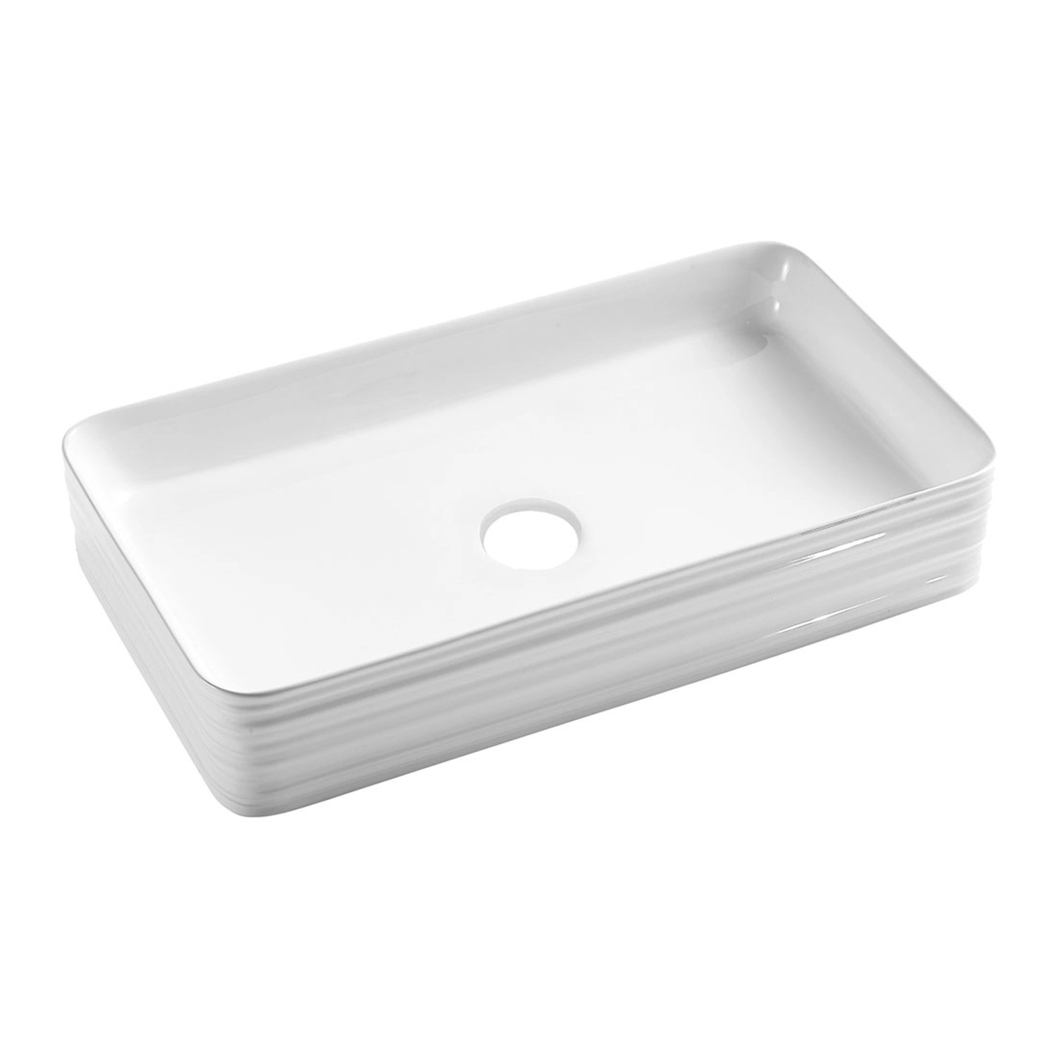 Umywalka nablatowa Lipsi prostokątna 66 x 38 x 12,5 biała