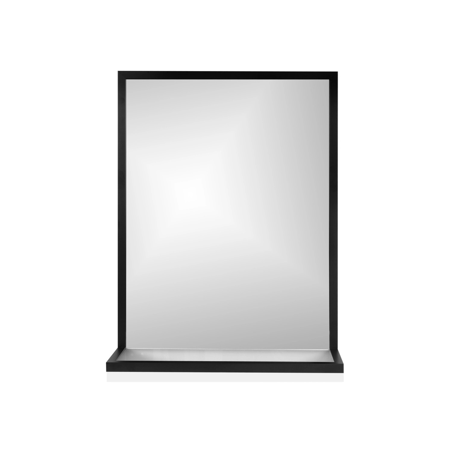 Lustro bez LED BRWShelf Line czarna rama 65x40x18