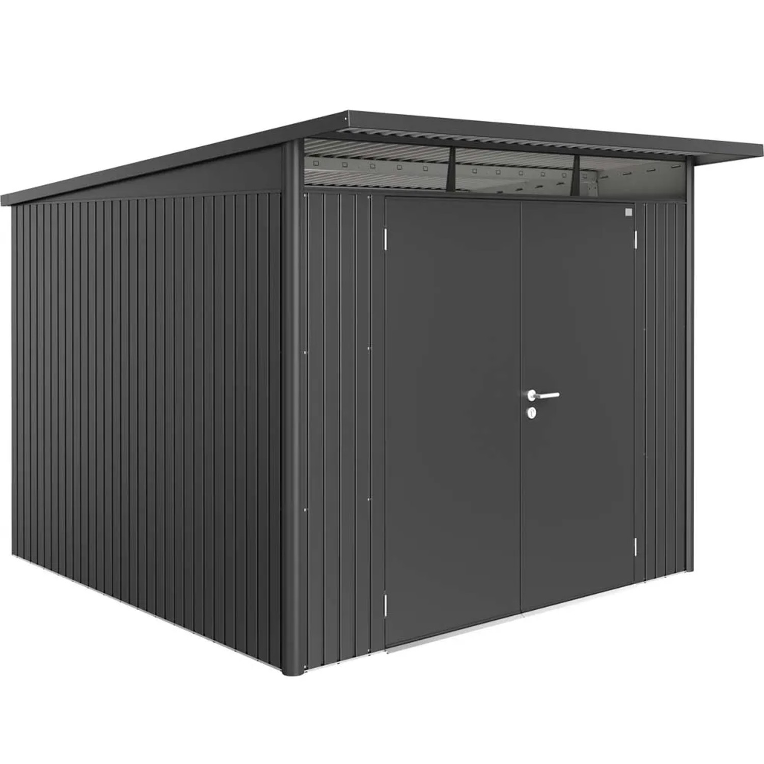 Biohort Domek ogrodowy ciemnoszary drzwi podwójne - 260 x 300 cm