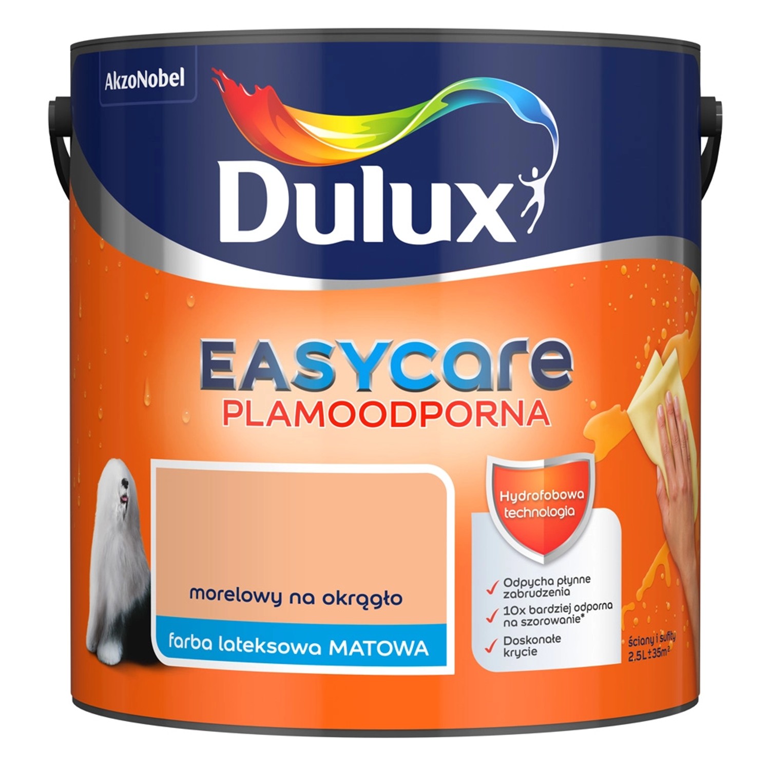 Farba plamoodporna Dulux Easy Care morelowy na okrągło 2,5 l