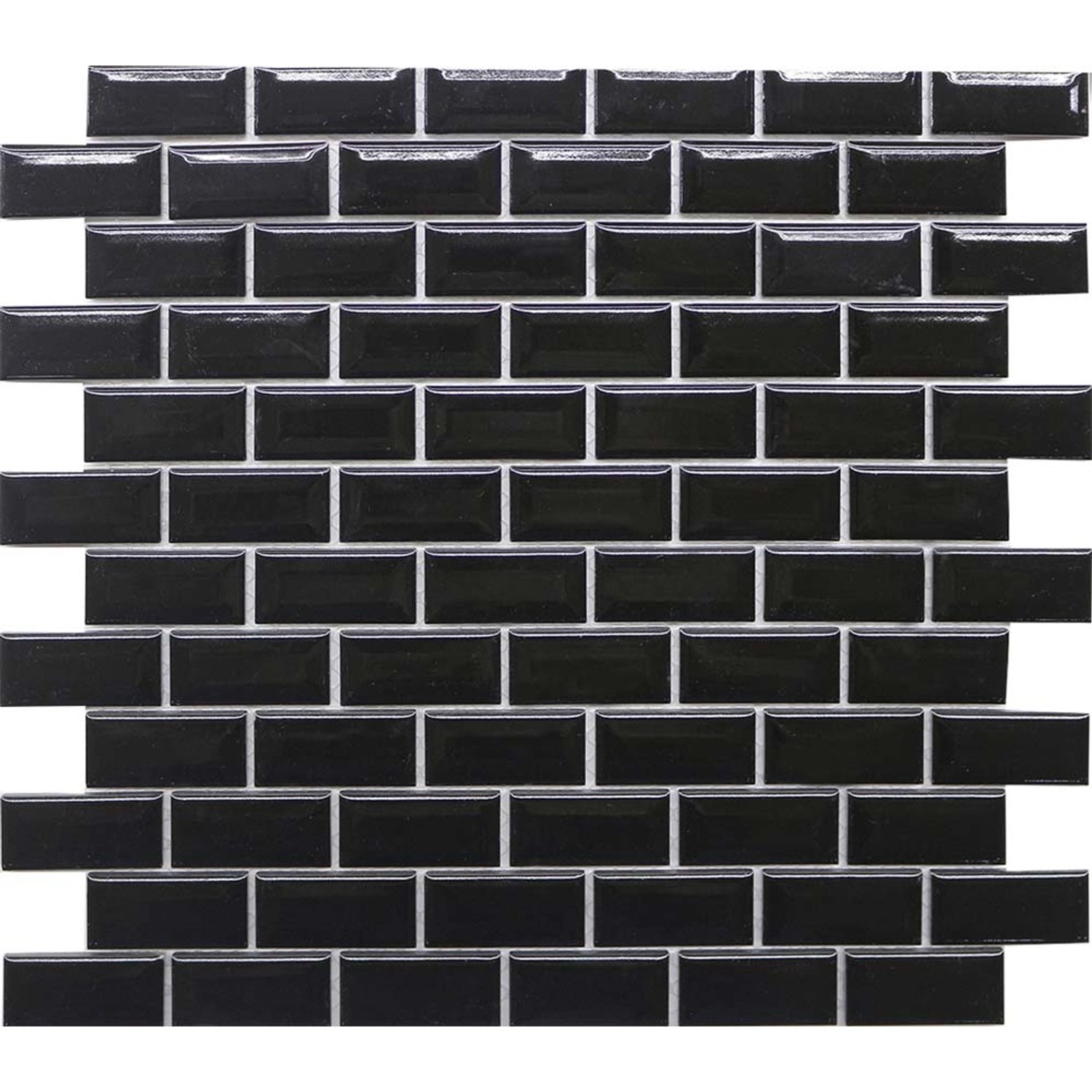 Mozaika ceramiczna cegiełka czarna 30 cm x 30 cm