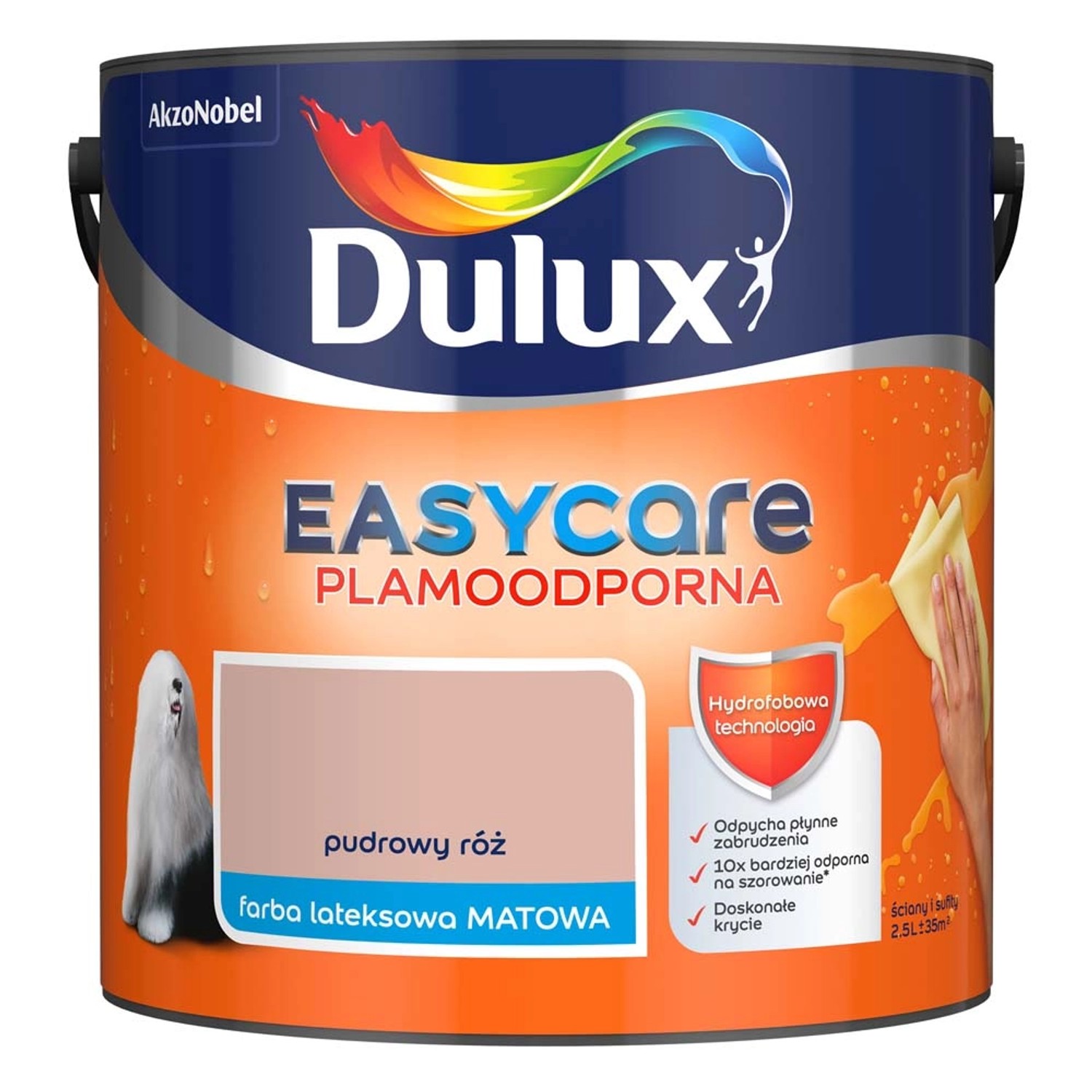 Farba plamoodporna Dulux Easy Care pudrowy róż 2,5 l