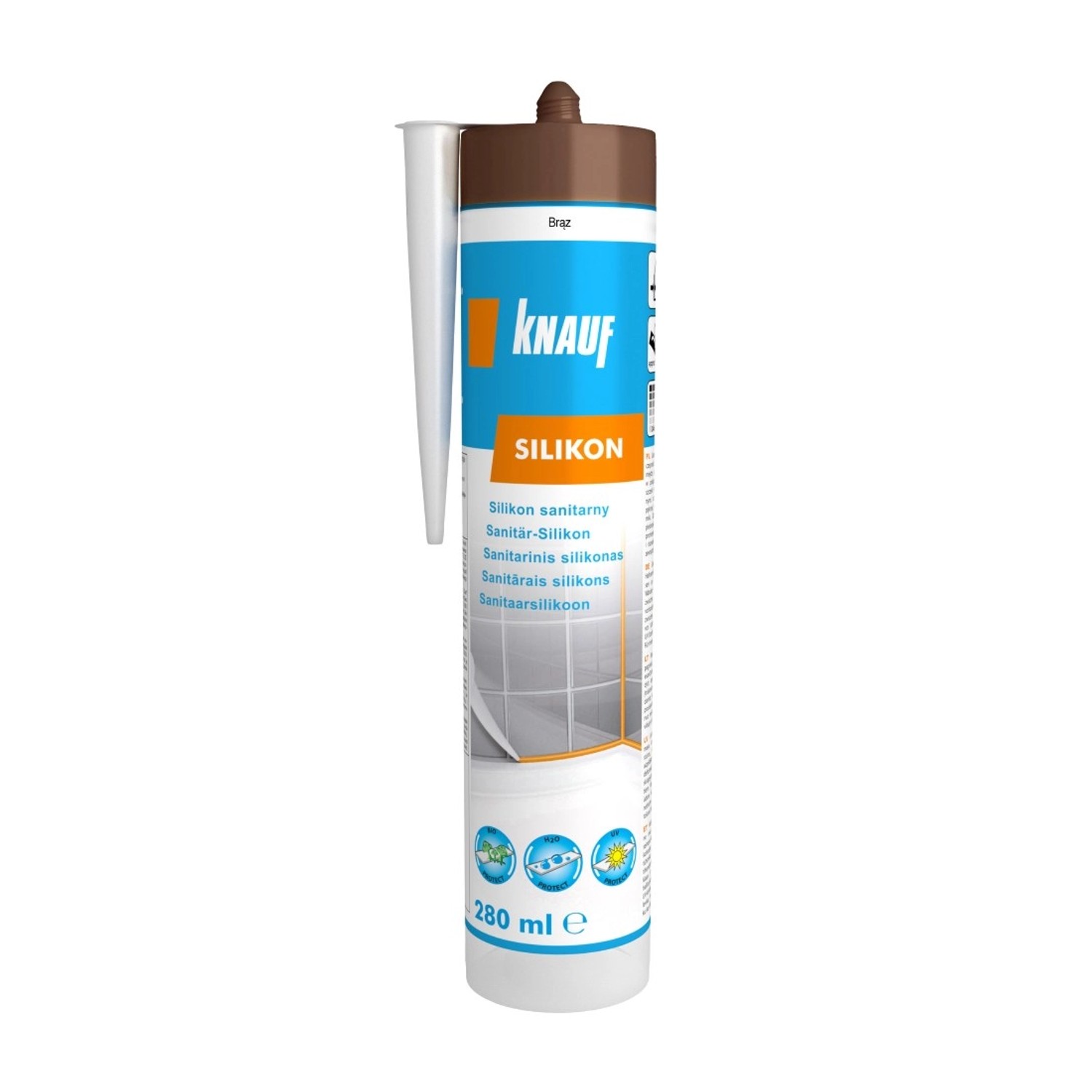 Knauf Silikon sanitarny brąz 280 ml