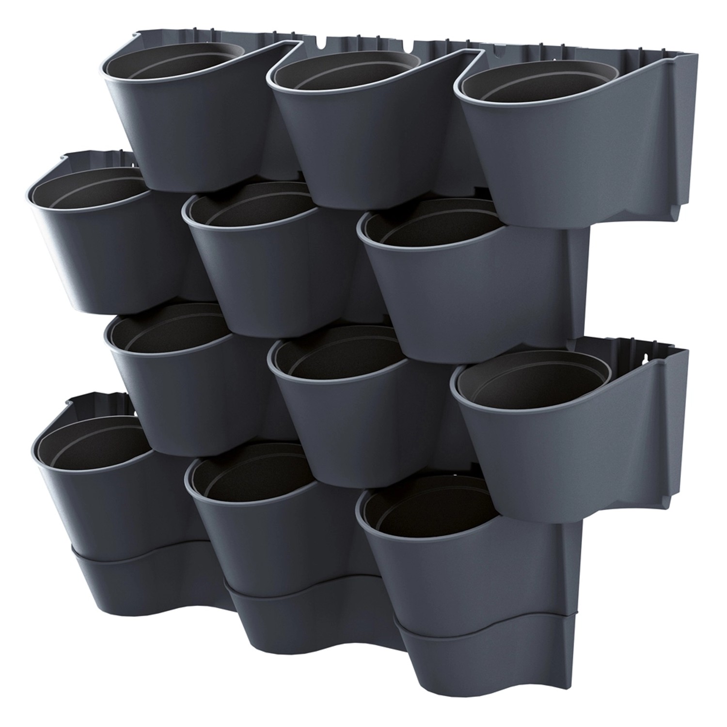 Ogród wertykalny wiszący antracytowy - 67 x 17,7 x 57 cm