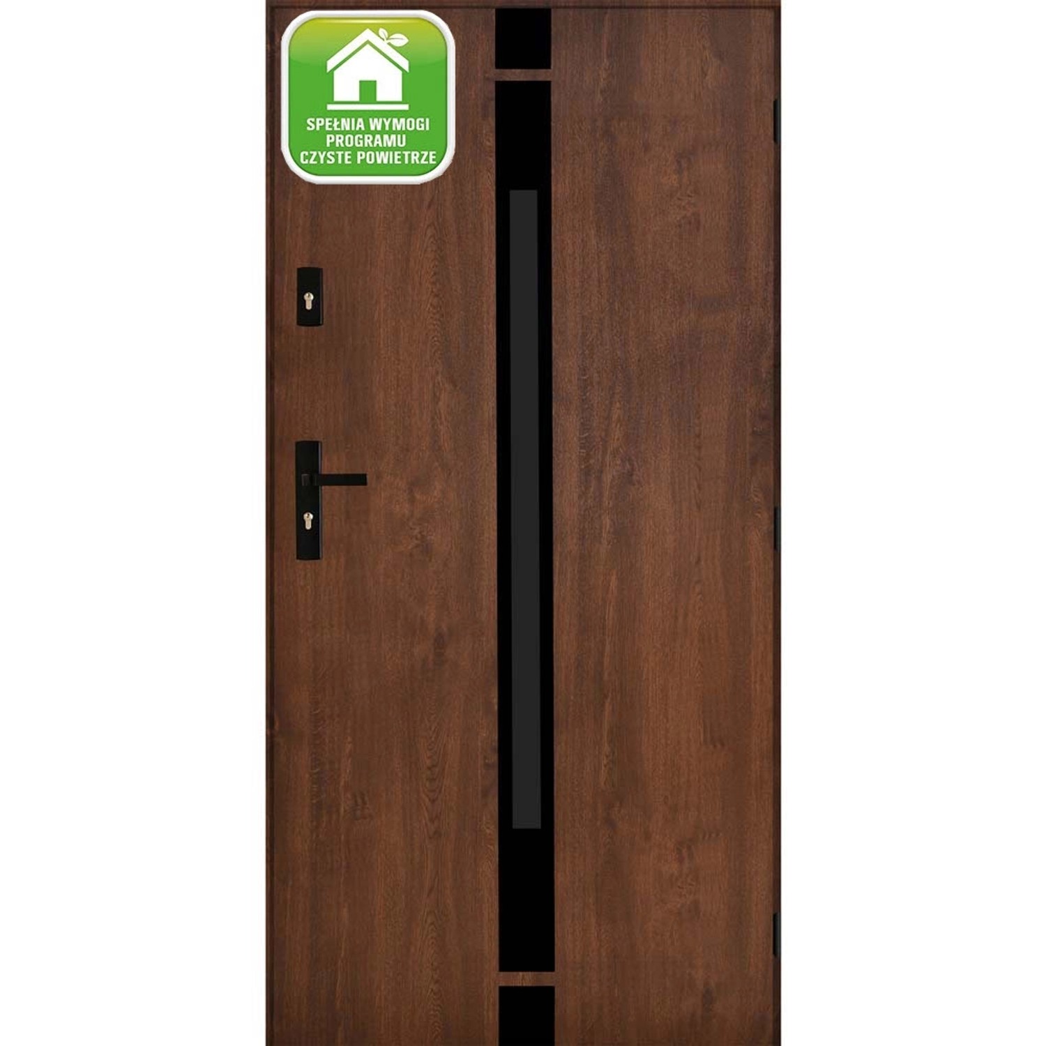 Drzwi zewnętrzne stalowe Silves orzech 90P