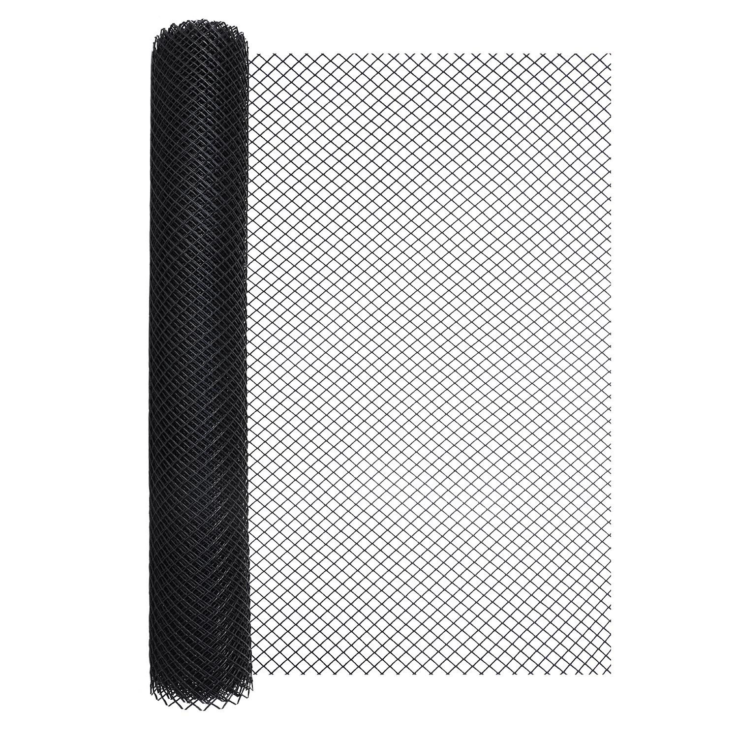 Siatka plastikowa 417 g/m2 ocz. 20 x 20 mm, czarna - 1,2 x 8 m