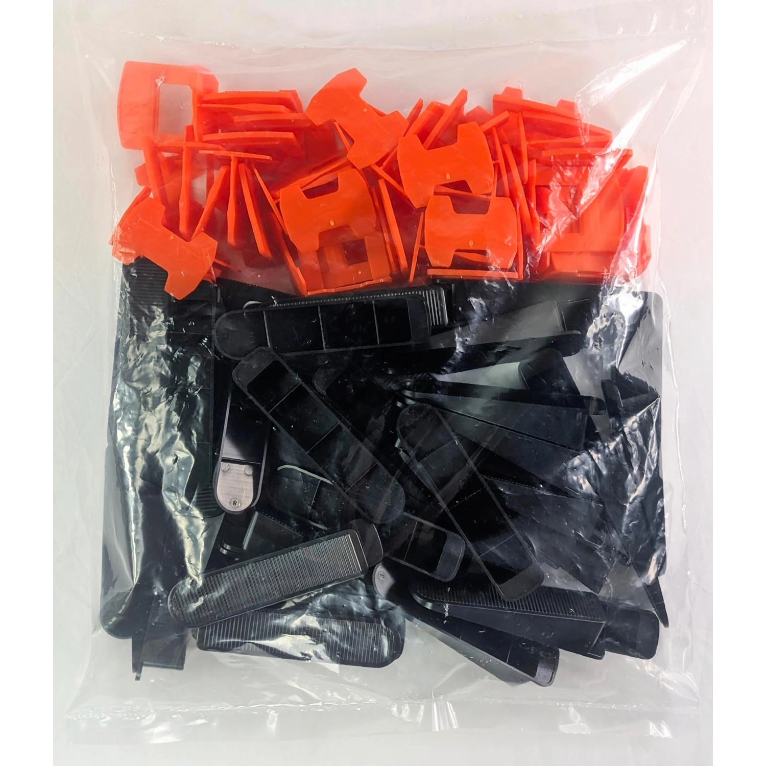 System poziomujący do płytek - 50 szt. klips 1 mm + 50 szt. klin