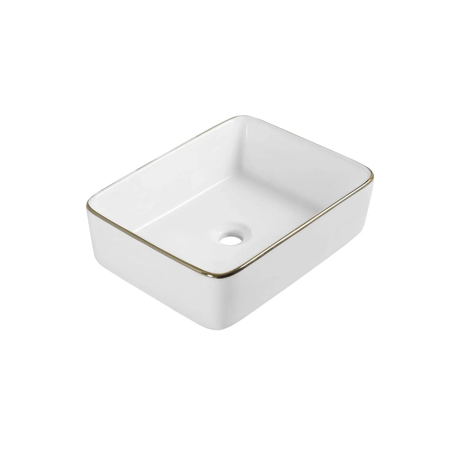 Umywalka Rekt 49 PR nablatowa pas złoty 49x38x13,5