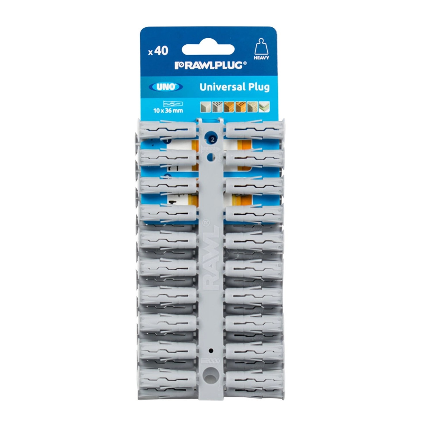 Rawlplug Kołek UNO uniwersalny 10mm Clip 40 szt
