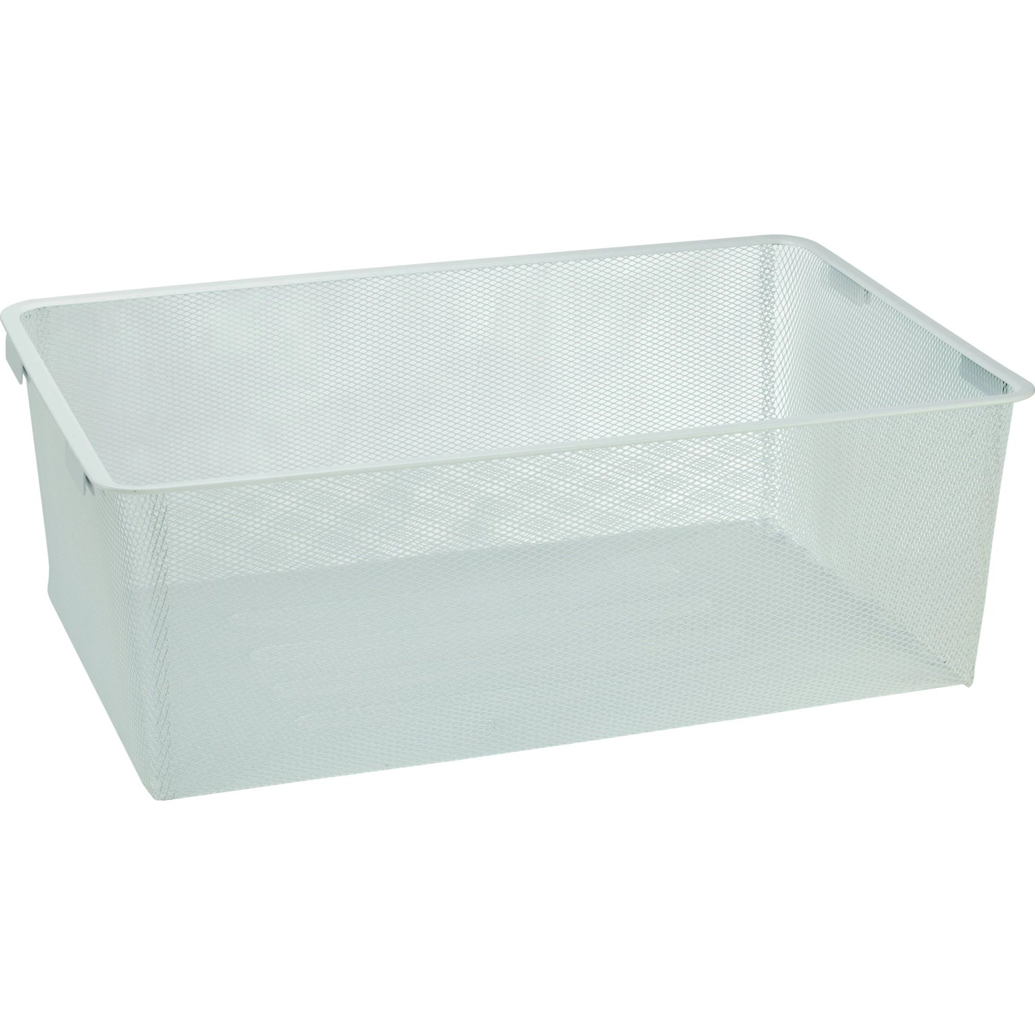 Kosz z siatki drucianej 60 x 39 x 21 cm biały Garderoba Metalowa