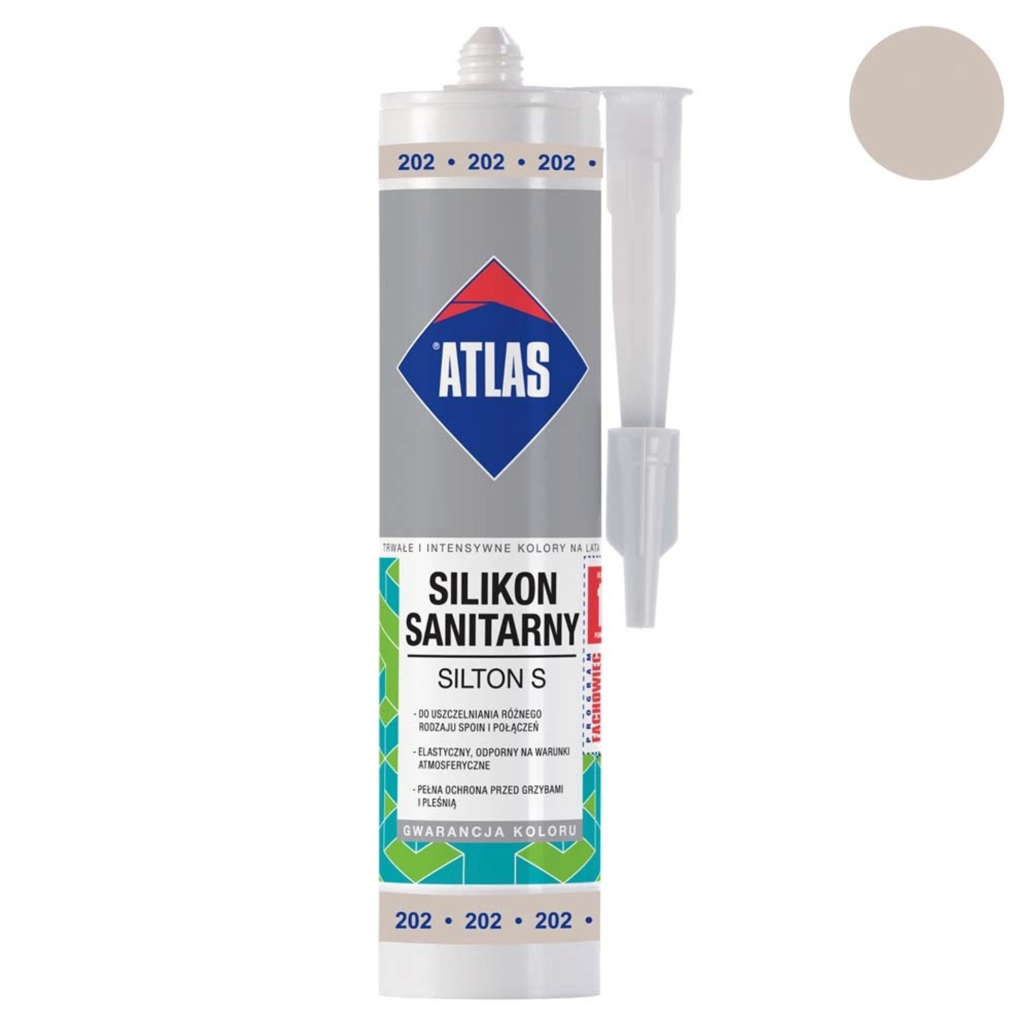 Atlas Silikon sanitarny Silton S 202 popielaty 280 ml