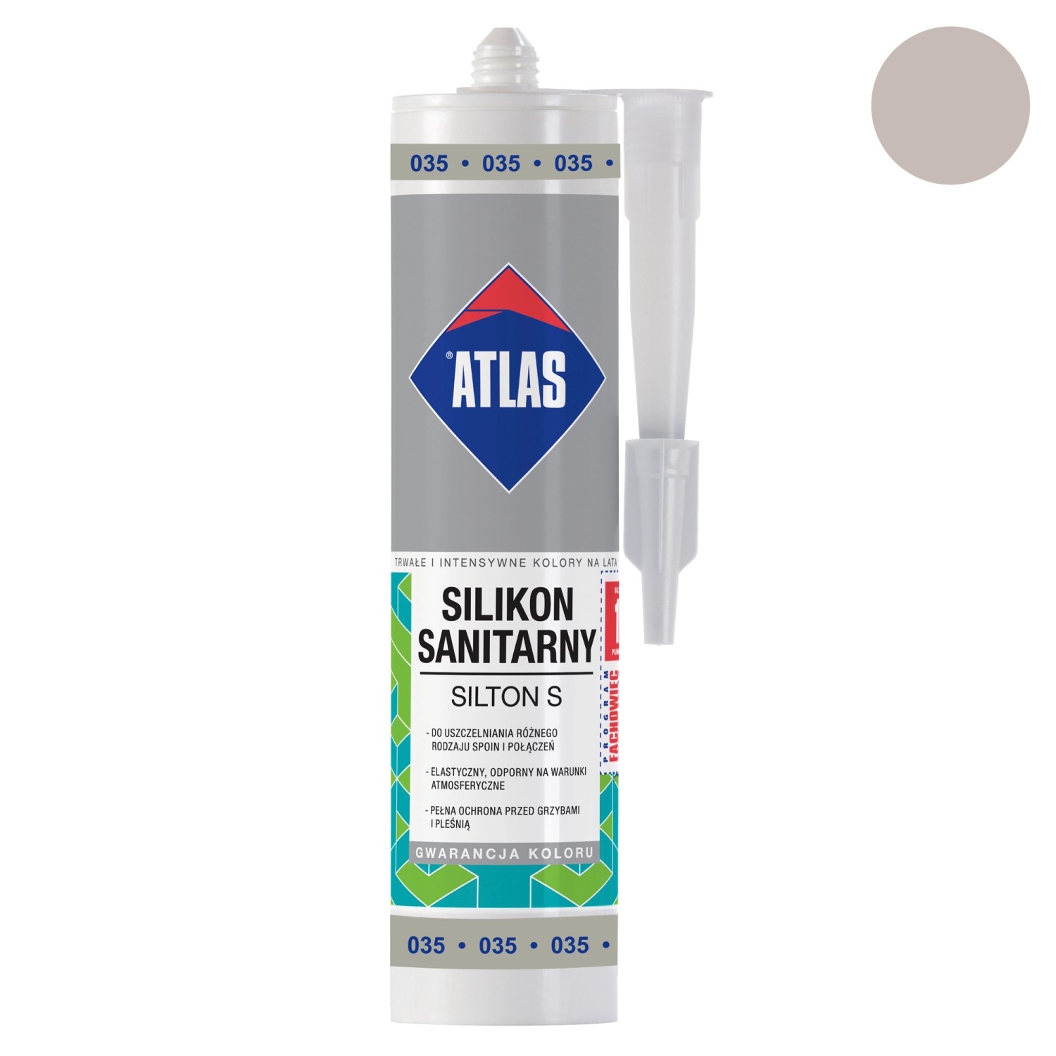 Atlas Silikon sanitarny Silton S 035 szary 280 ml