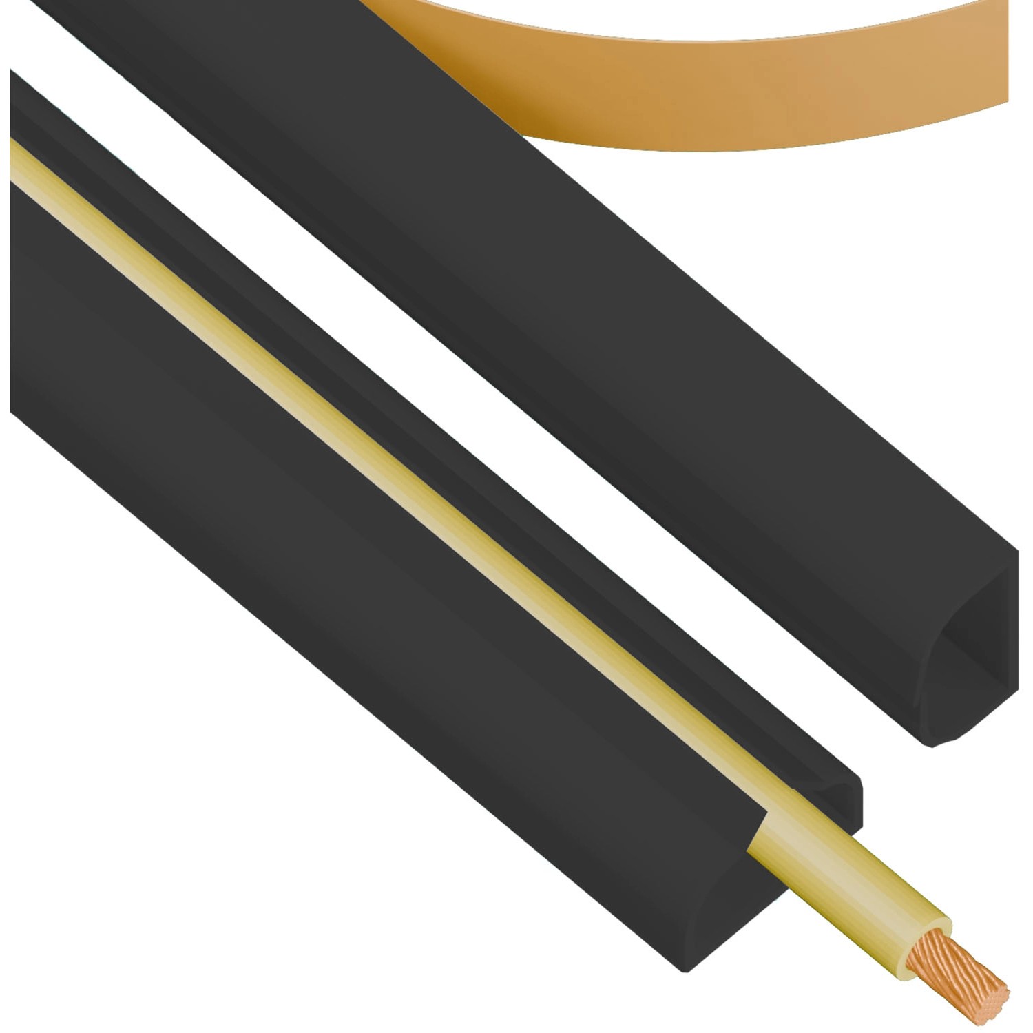 Listwa z gumą LSM 10/18 czarna 1,15 m