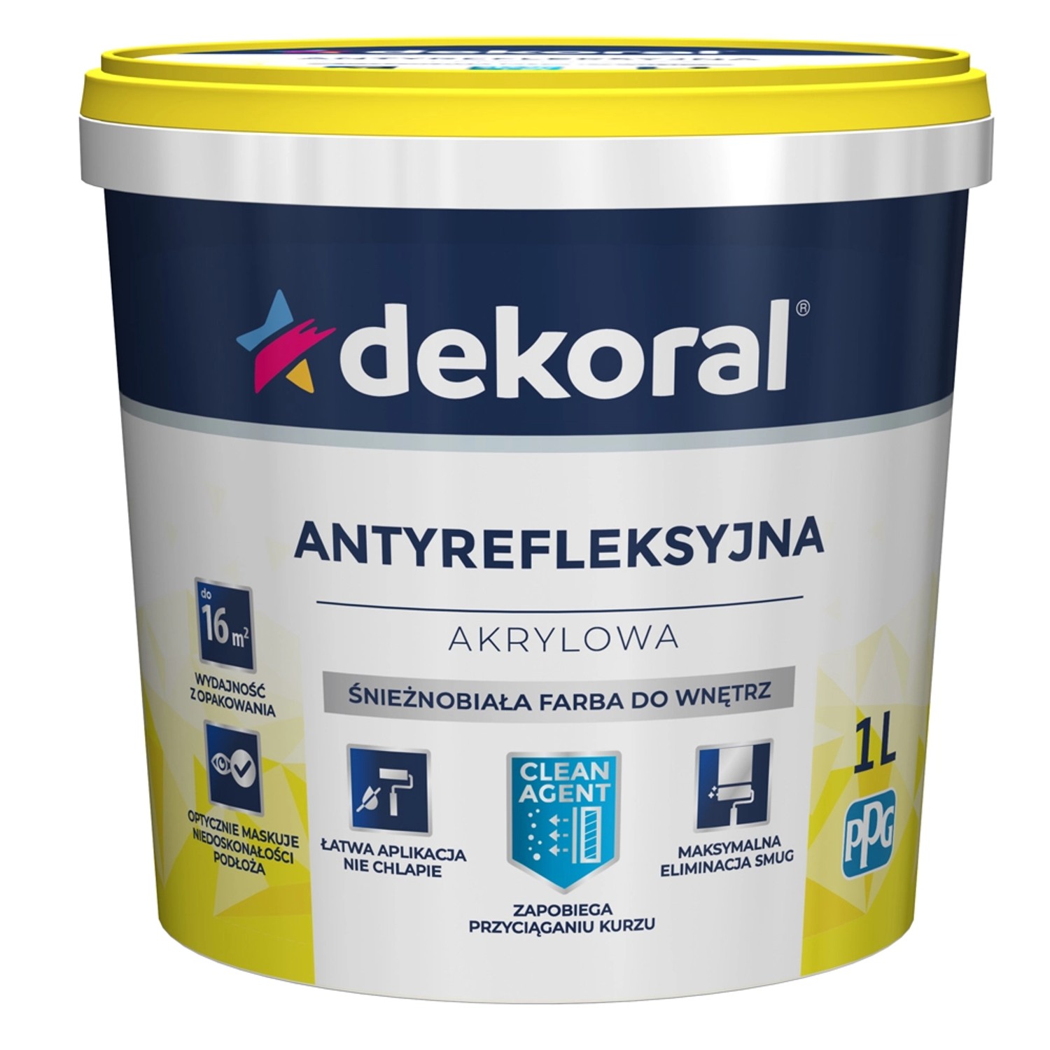 Farba Dekoral Antyrefleksyjna biała 1 l