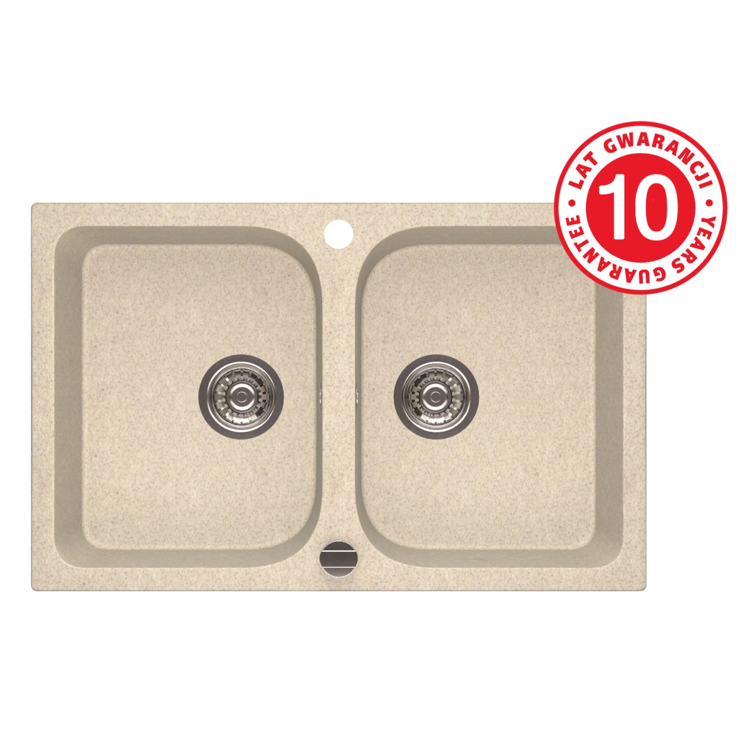 Zlewozmywak Porto 2-kom. beżowy 76x48 cm