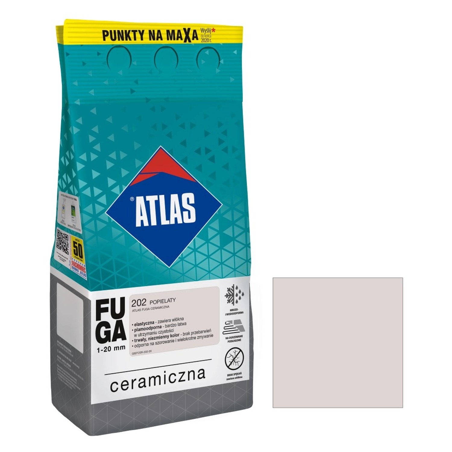 Atlas Fuga ceramiczna 202 popielaty 5 kg