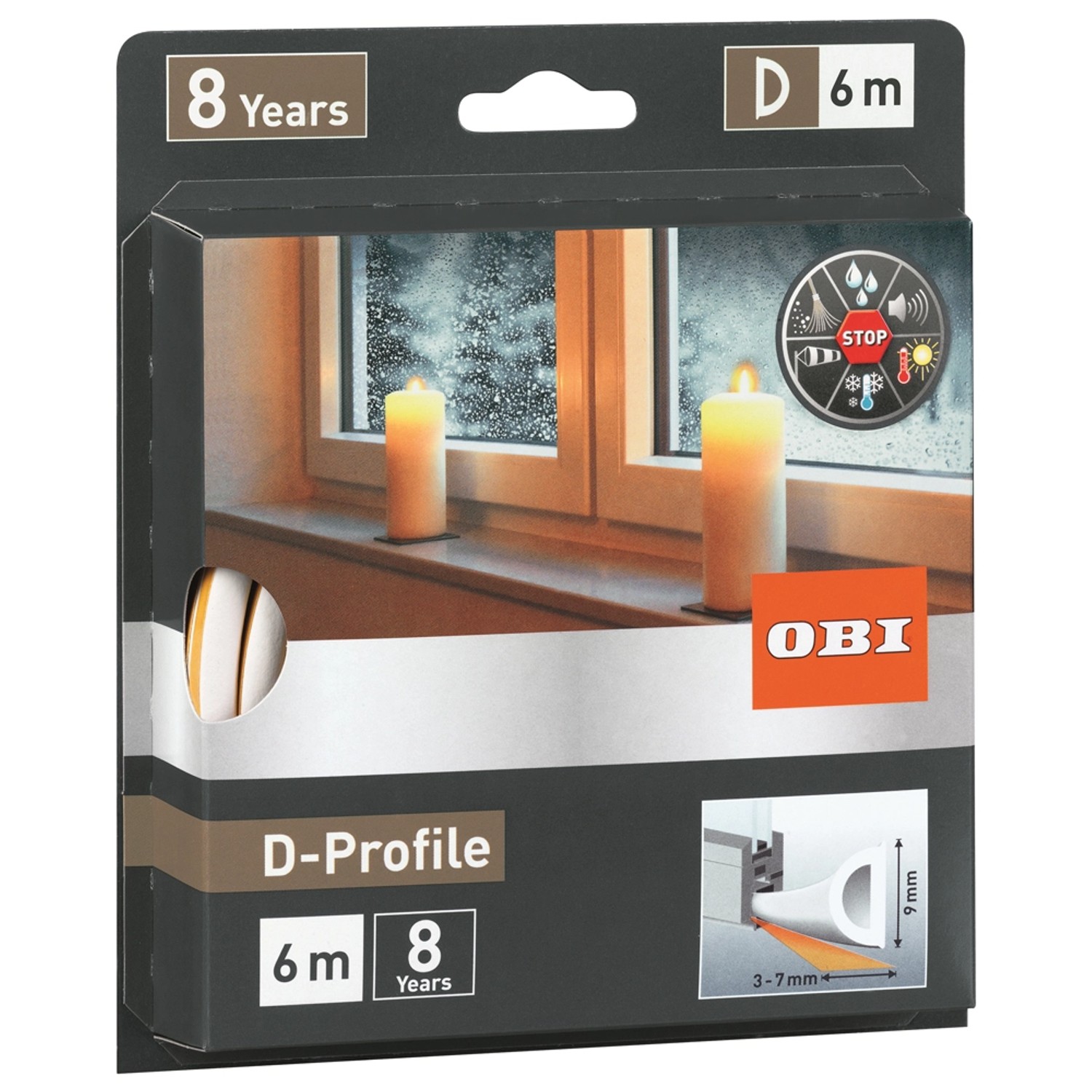 Uszczelka Profil D biała 6 m