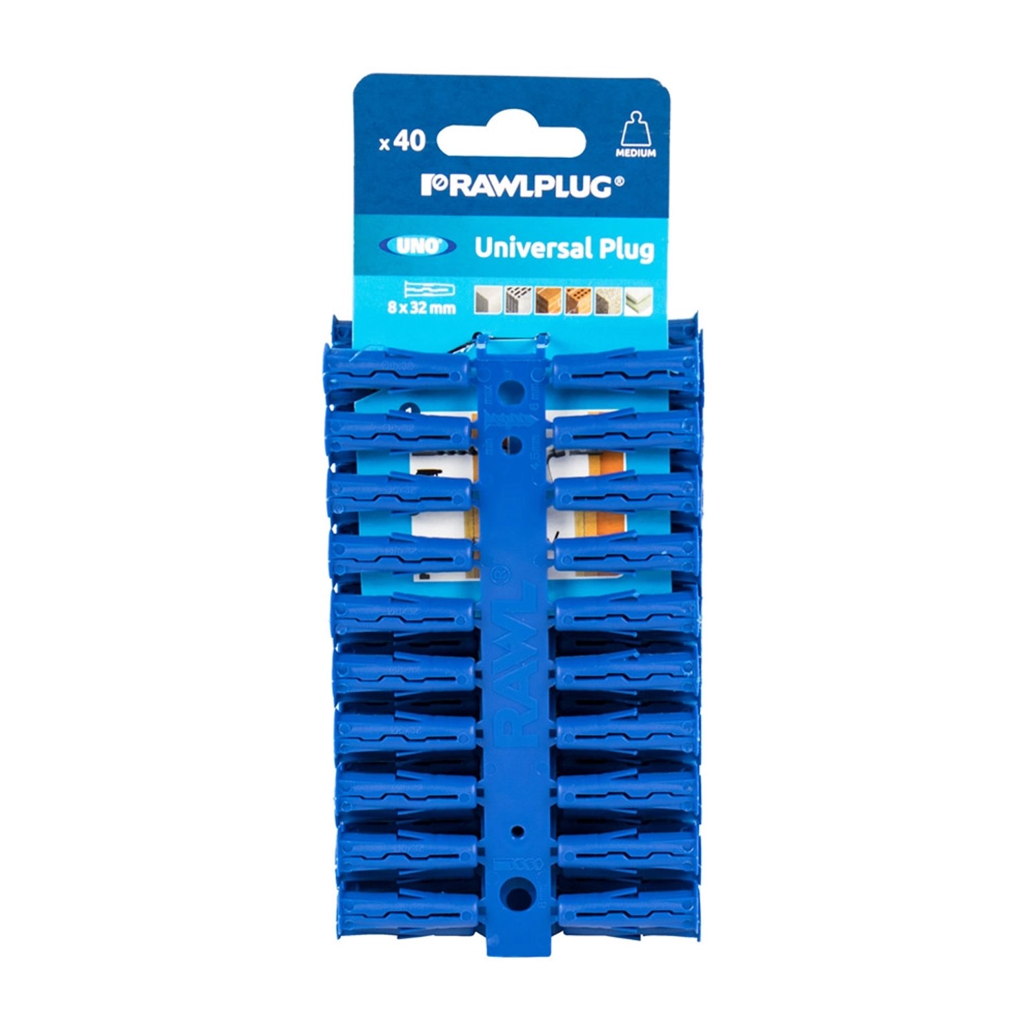 Rawlplug Kołek UNO uniwersalny 8mm Clip 40 szt