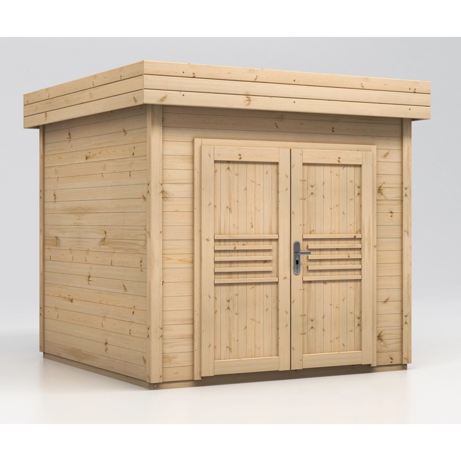 Domek ogrodowy Malwa drzwi podwójne z podłogą - 284 x 278 cm, wys. 246,5 cm