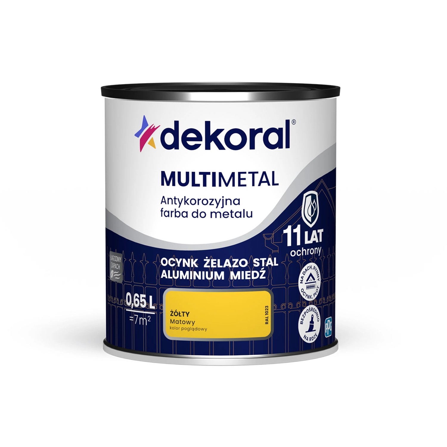 Dekoral Farba antykorozyjna Multimetal żółta 0,65L