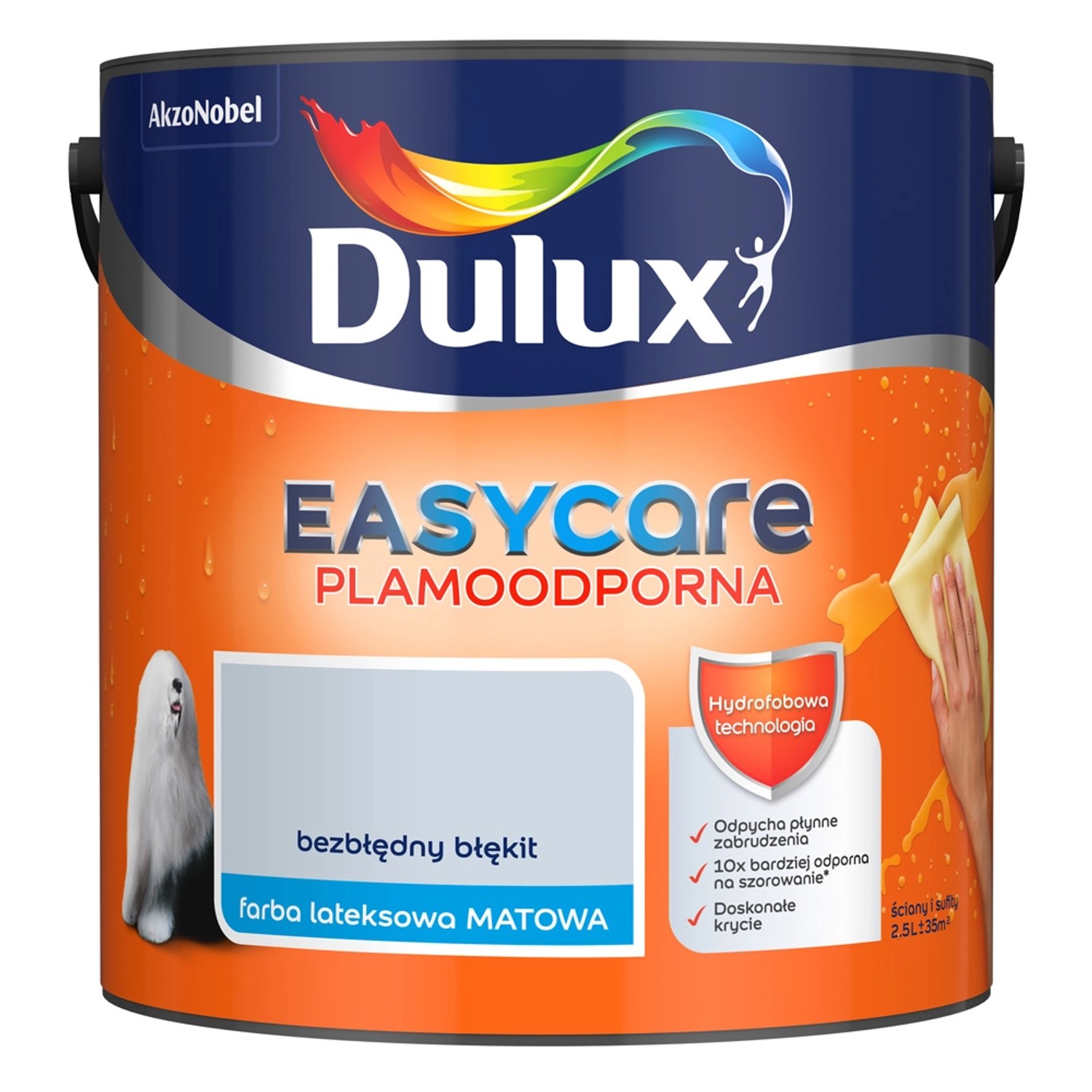 Farba plamoodporna Dulux Easy Care bezbłędny błękit 2,5 l