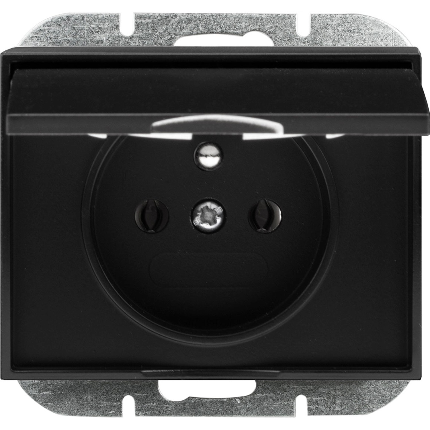 Gniazdo Onyx IP44 czarny mat