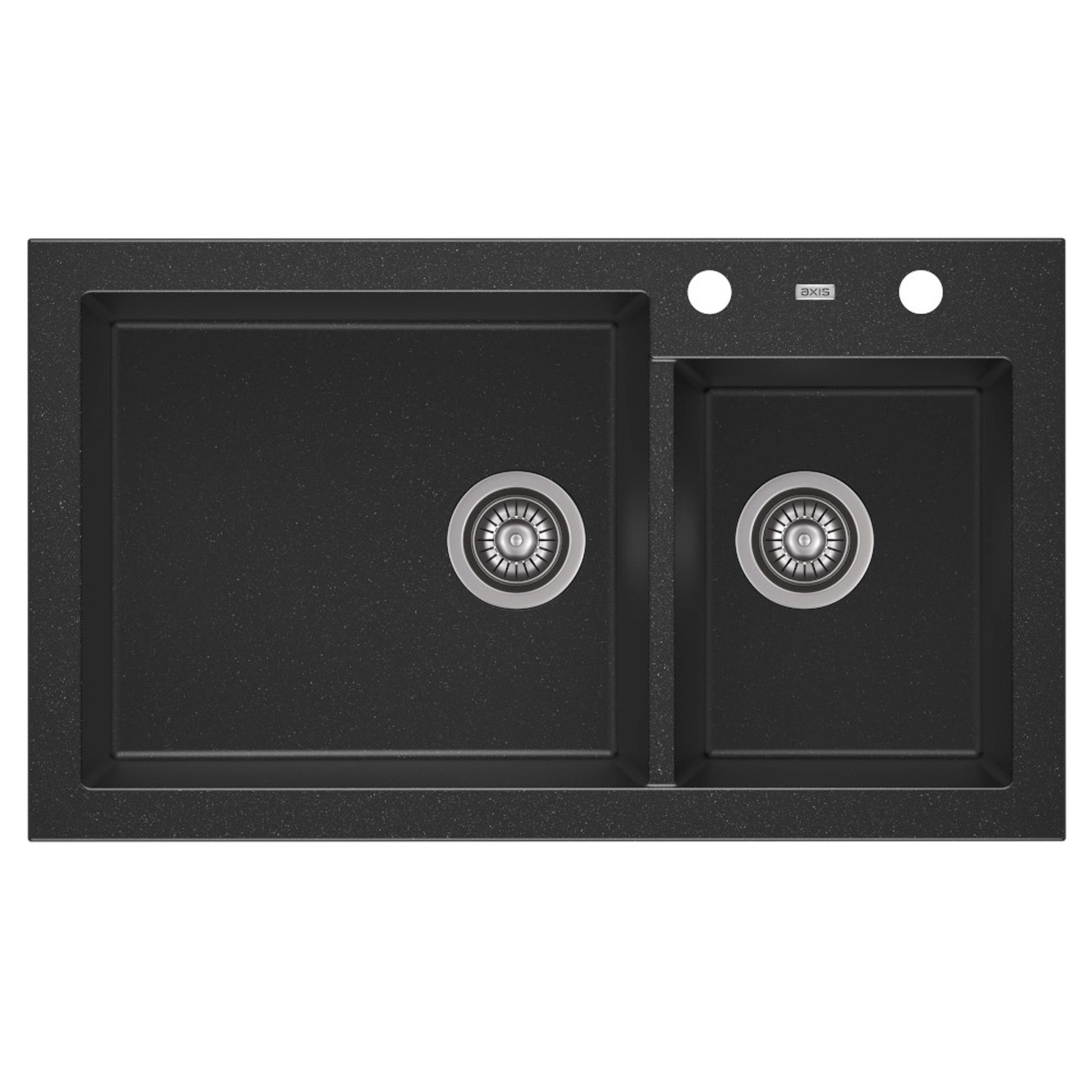 Zlewozmywak A-Point 14 2-kom. czarny 86x50 cm