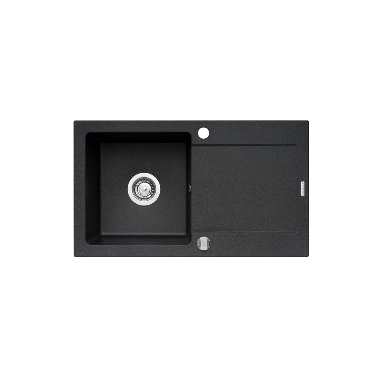 Pyramis Zlewozmywak Poros L 1-kom. czarny 76x44 cm