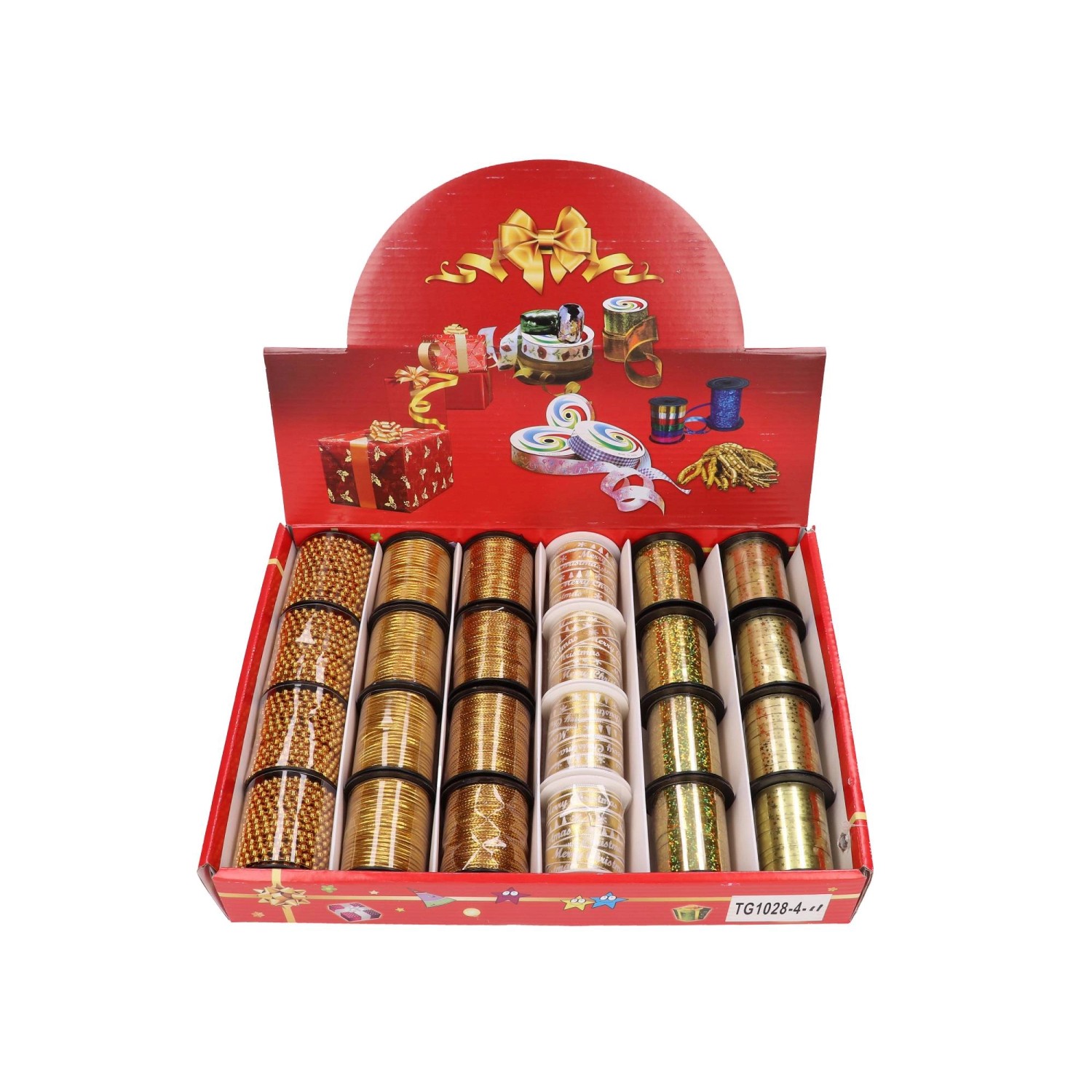 Wstążka dekoracyjna świąteczna 10 m złota, mix