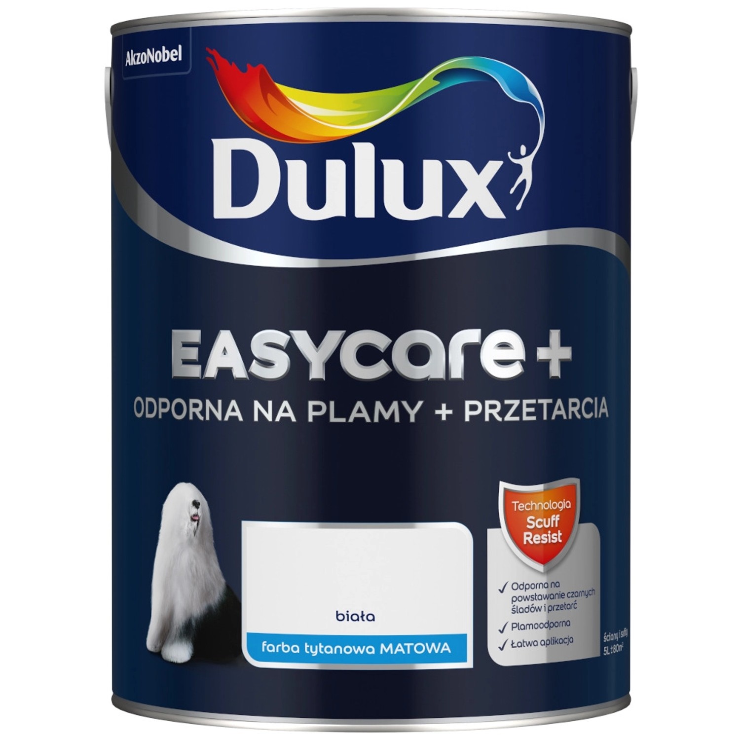 Farba Dulux EasyCare+ biała 5L
