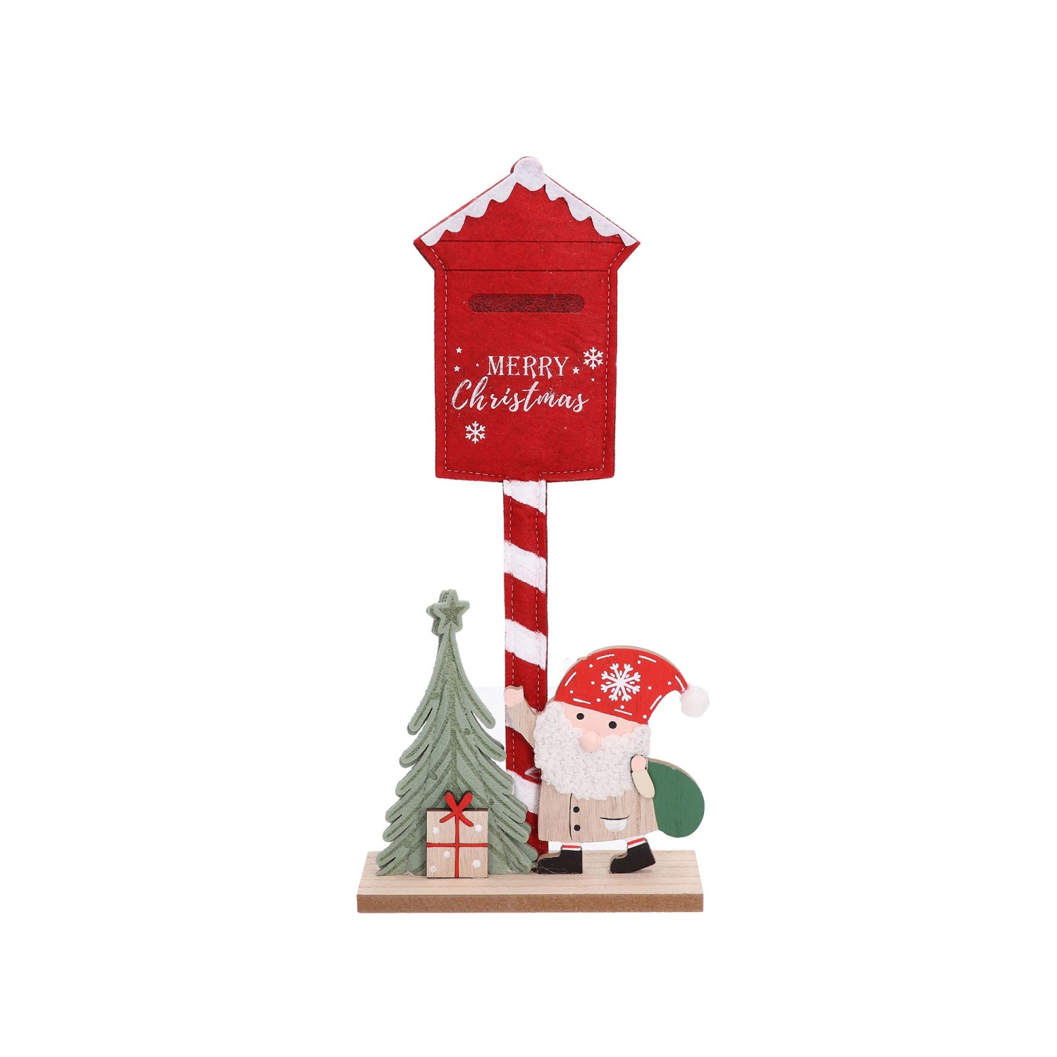 Świąteczna Skrzynka na listy filc i drewno wys. 35 cm