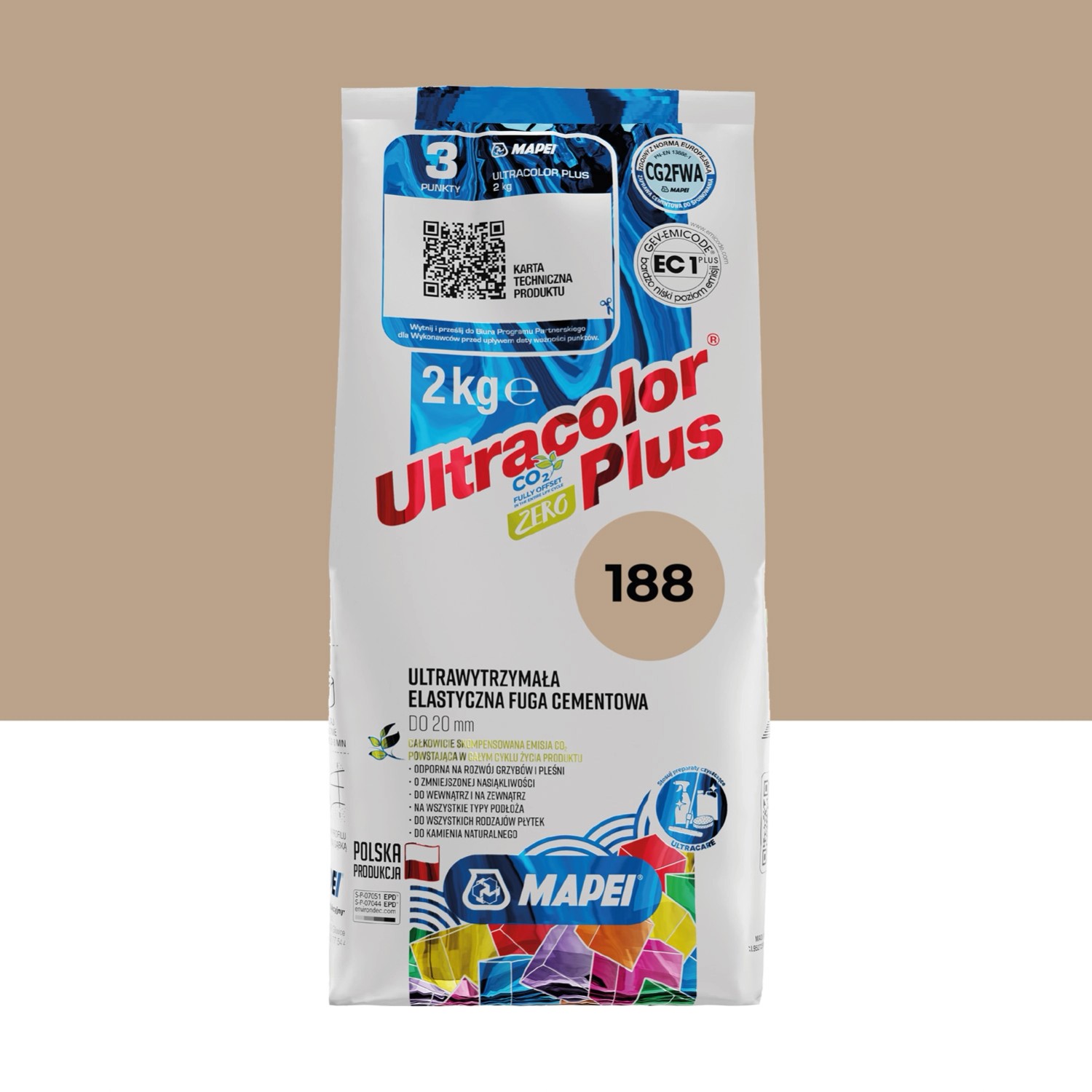 Mapei Fuga elastyczna UltraColor 188 ciasteczko 2 kg