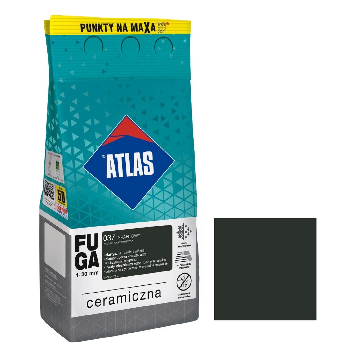 Atlas Fuga ceramiczna 037 grafitowy 5 kg