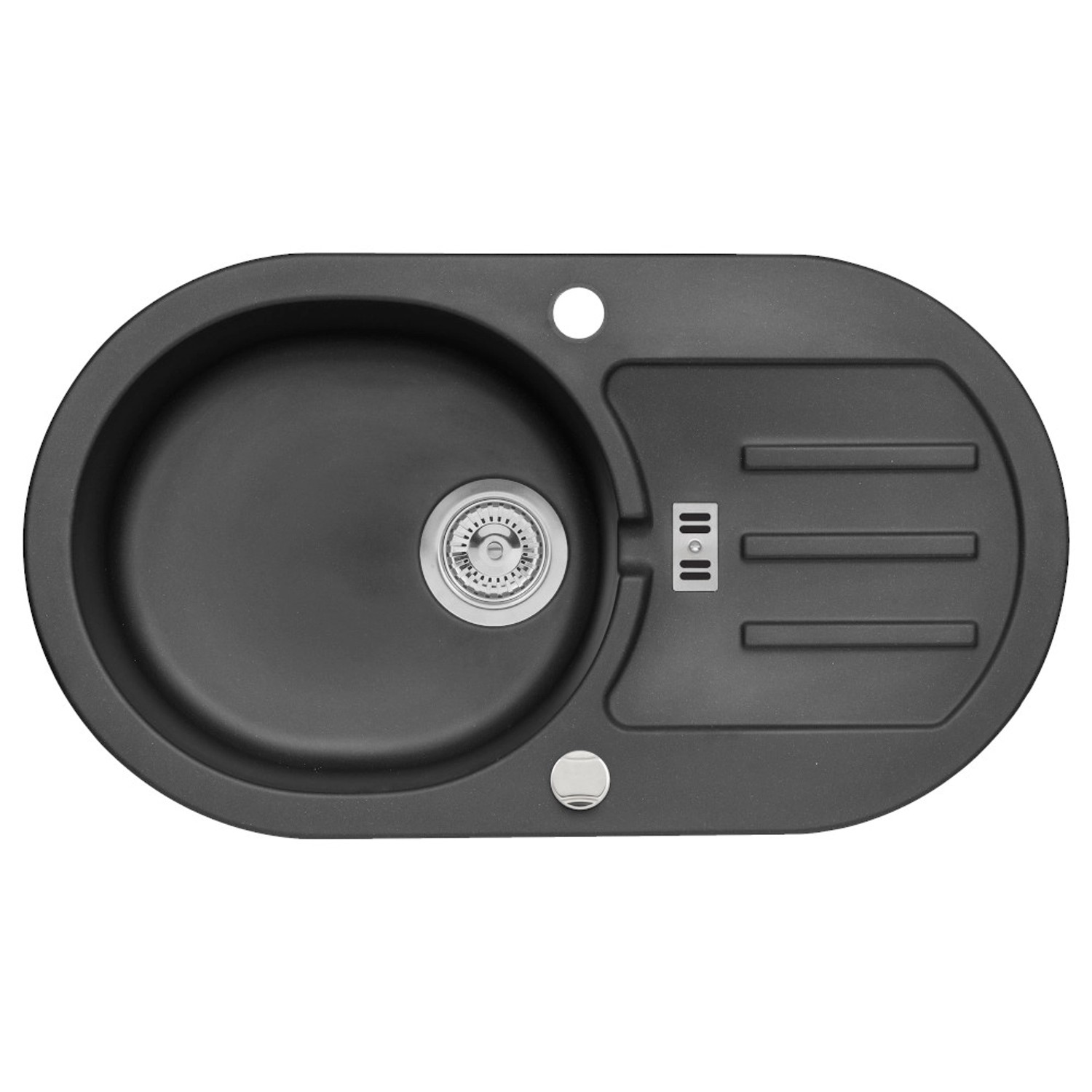 Zlewozmywak Malibu 3 1-kom. czarny 77x43 cm